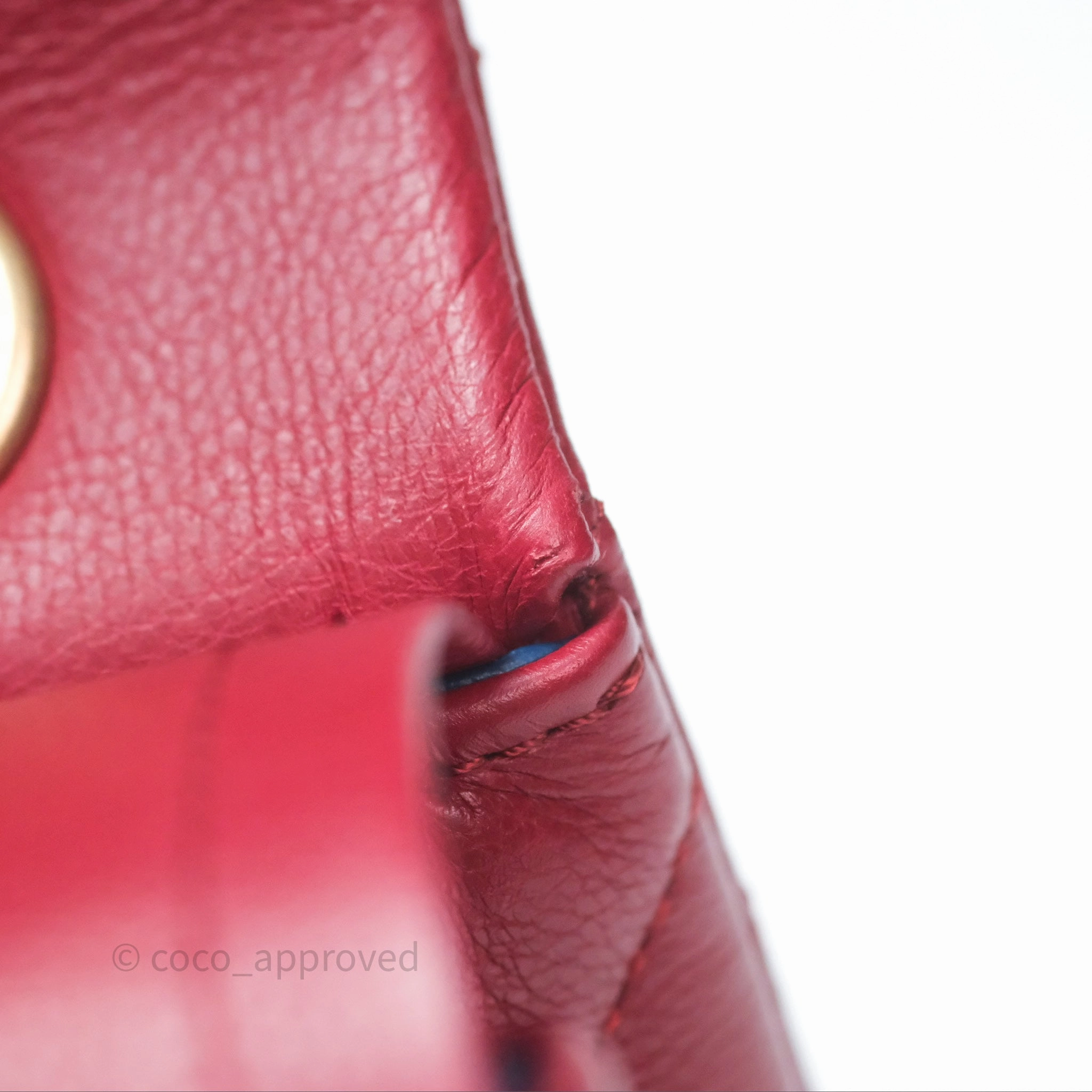 Chanel Reissue 225 Chevron Red Aged Calfskin Aged Gold Hardware