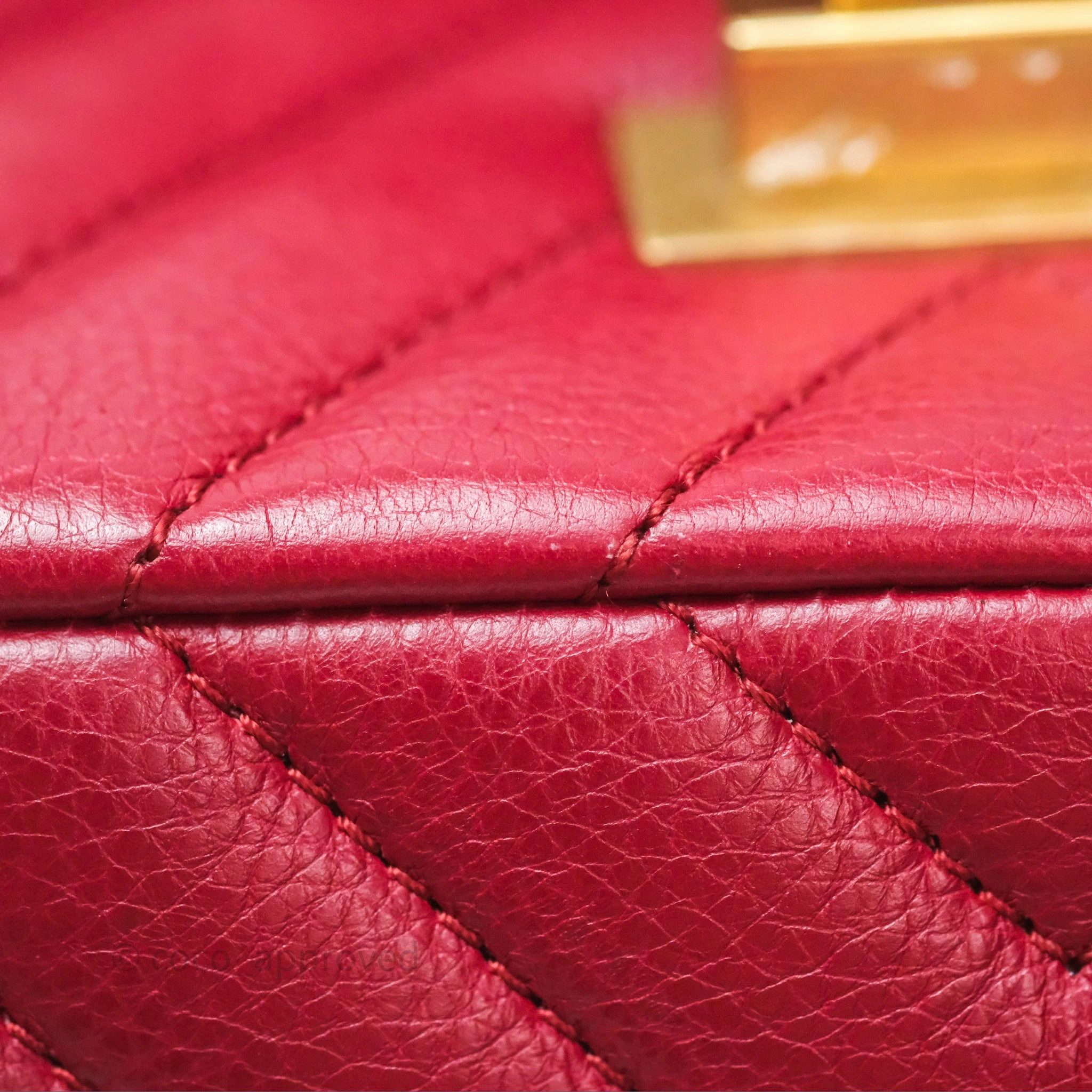 Chanel Reissue 225 Chevron Red Aged Calfskin Aged Gold Hardware