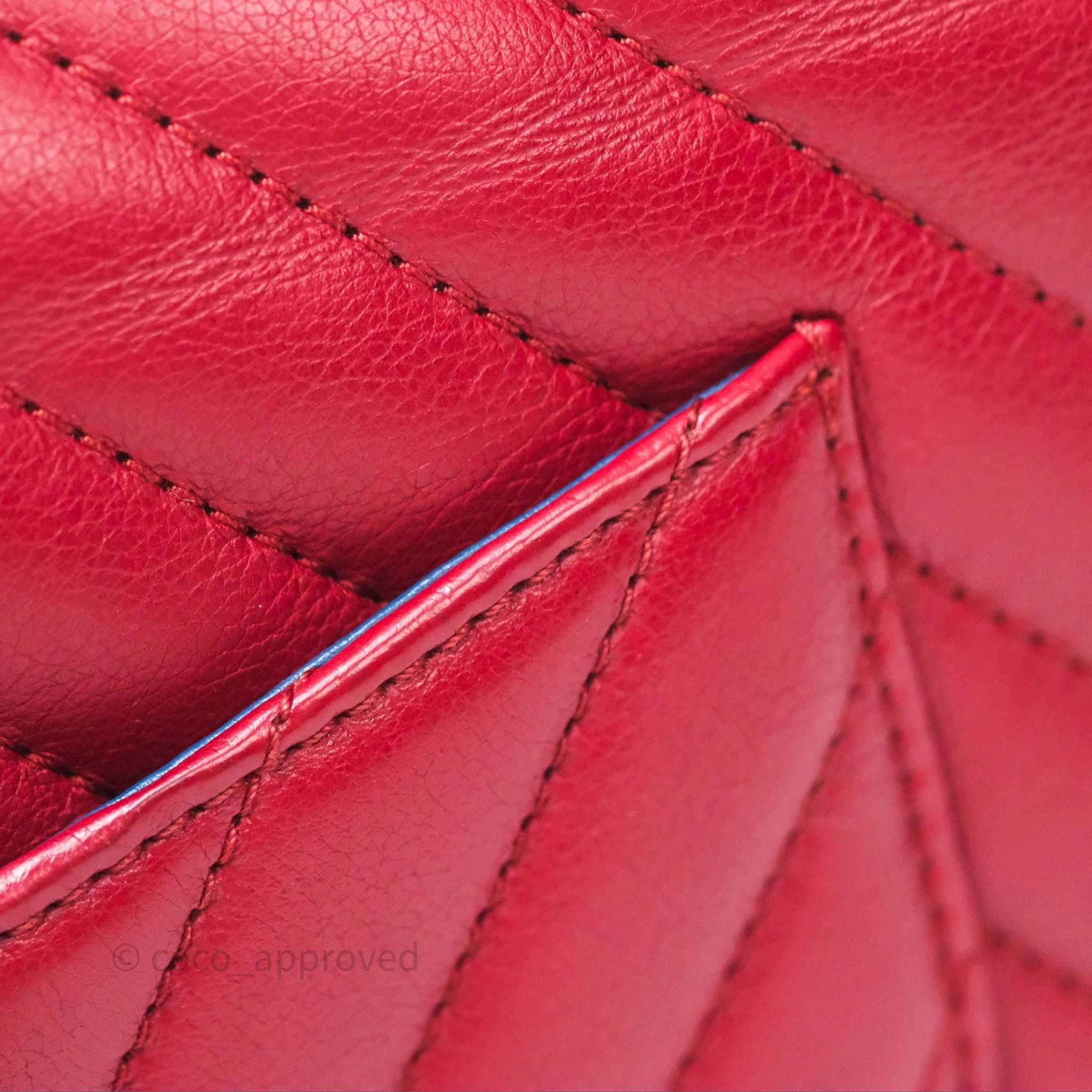Chanel Reissue 225 Chevron Red Aged Calfskin Aged Gold Hardware