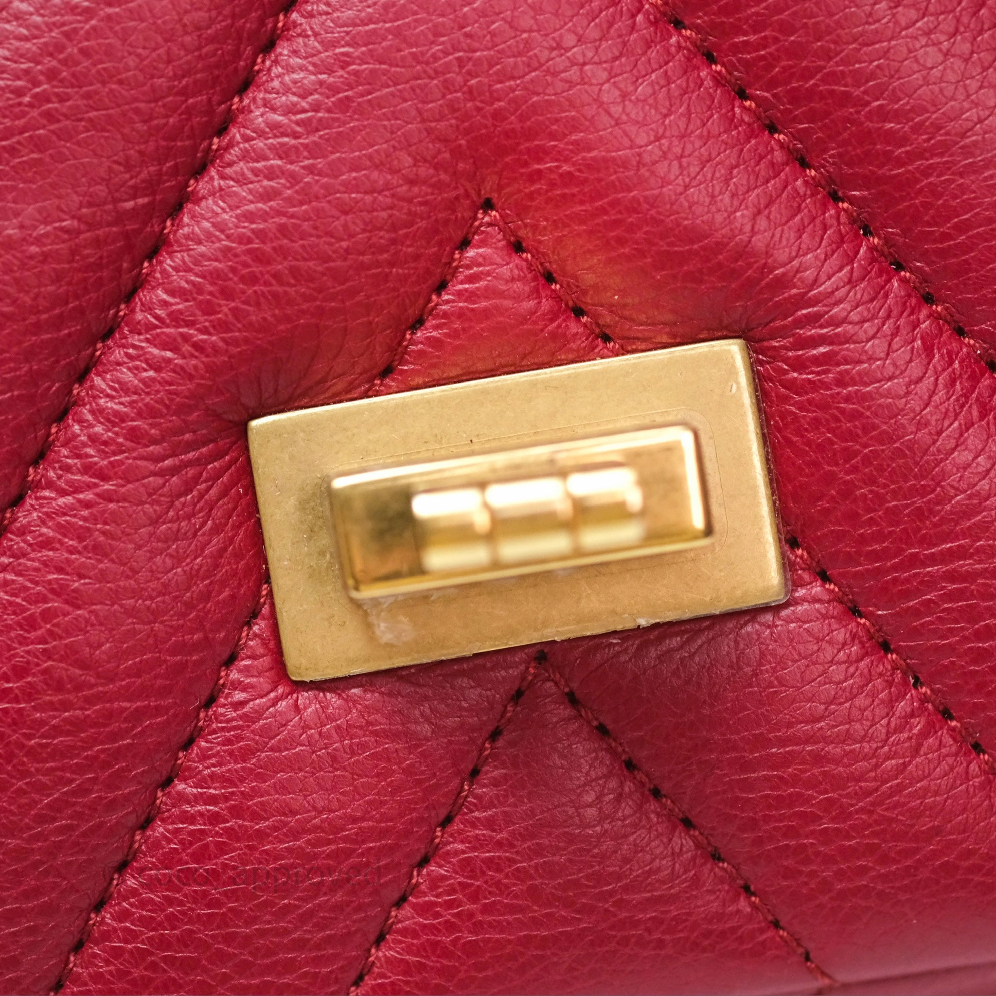 Chanel Reissue 225 Chevron Red Aged Calfskin Aged Gold Hardware