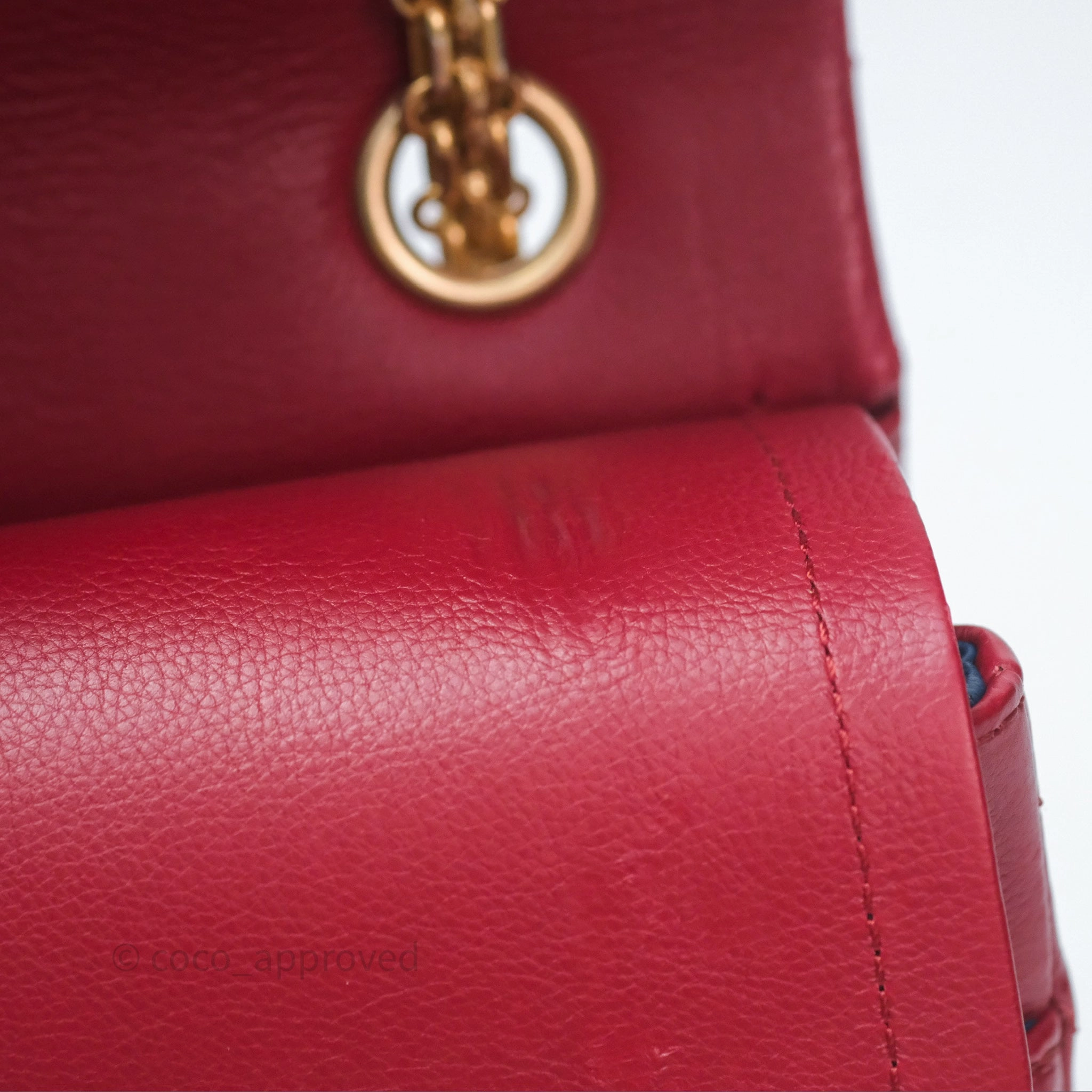 Chanel Reissue 225 Chevron Red Aged Calfskin Aged Gold Hardware