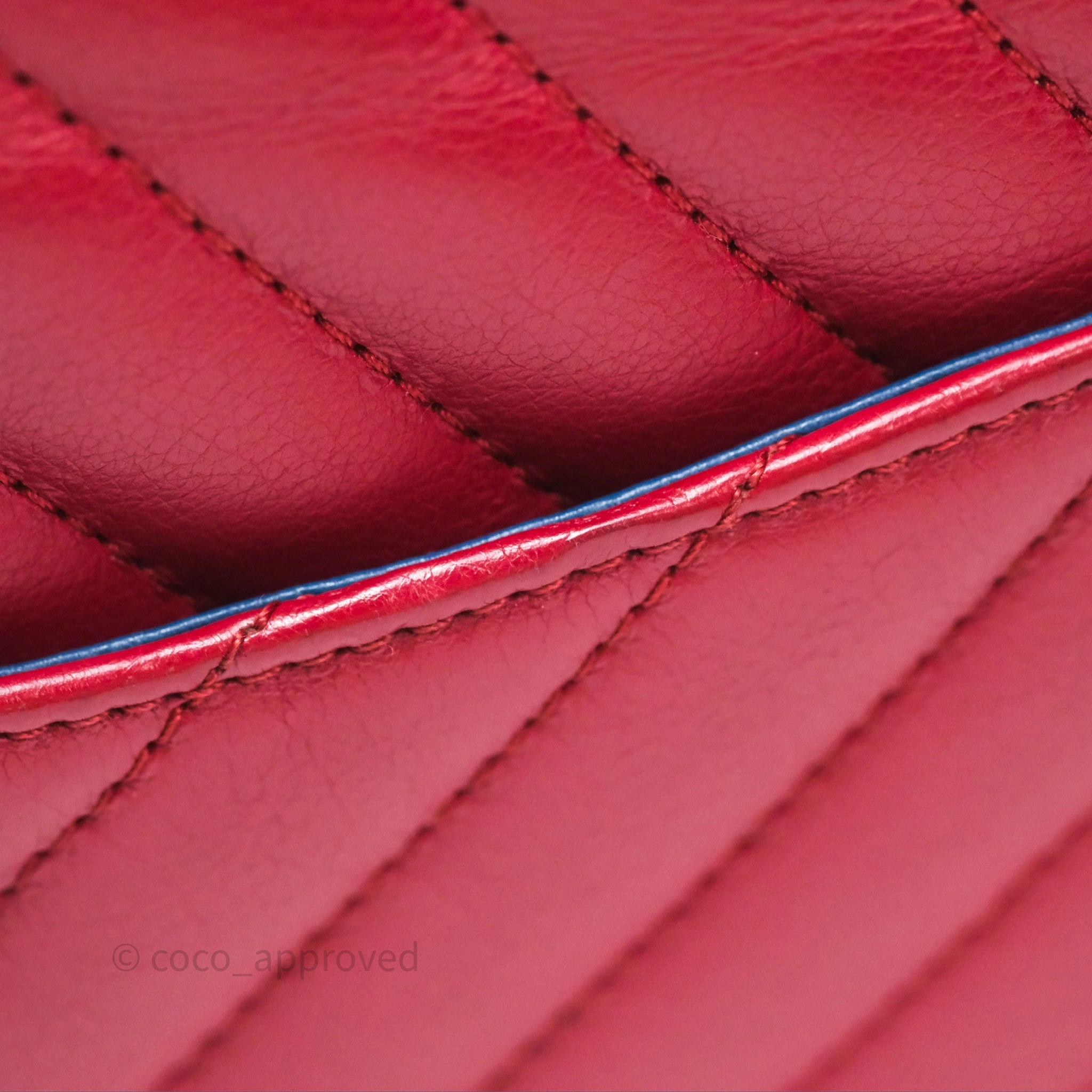 Chanel Reissue 225 Chevron Red Aged Calfskin Aged Gold Hardware