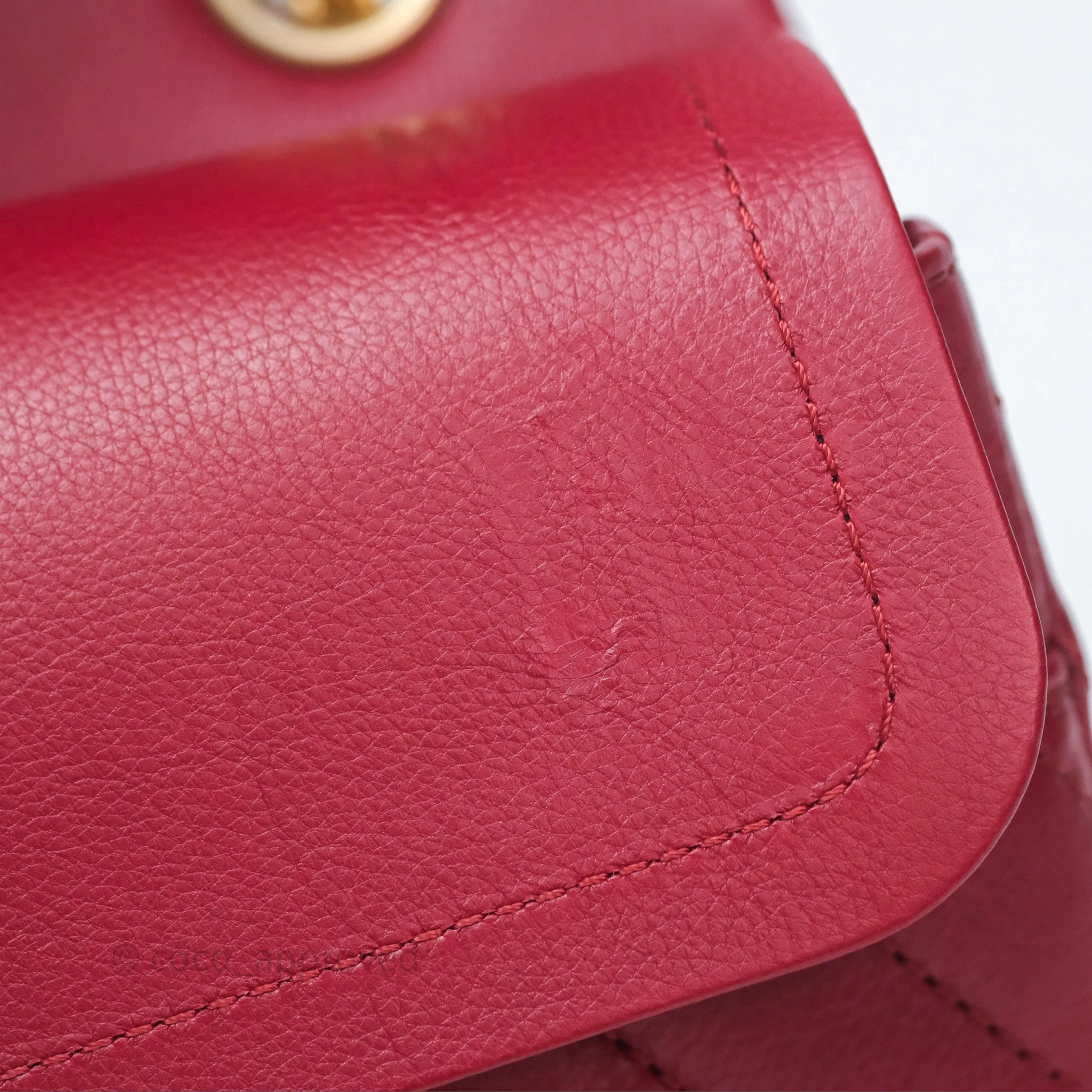 Chanel Reissue 225 Chevron Red Aged Calfskin Aged Gold Hardware