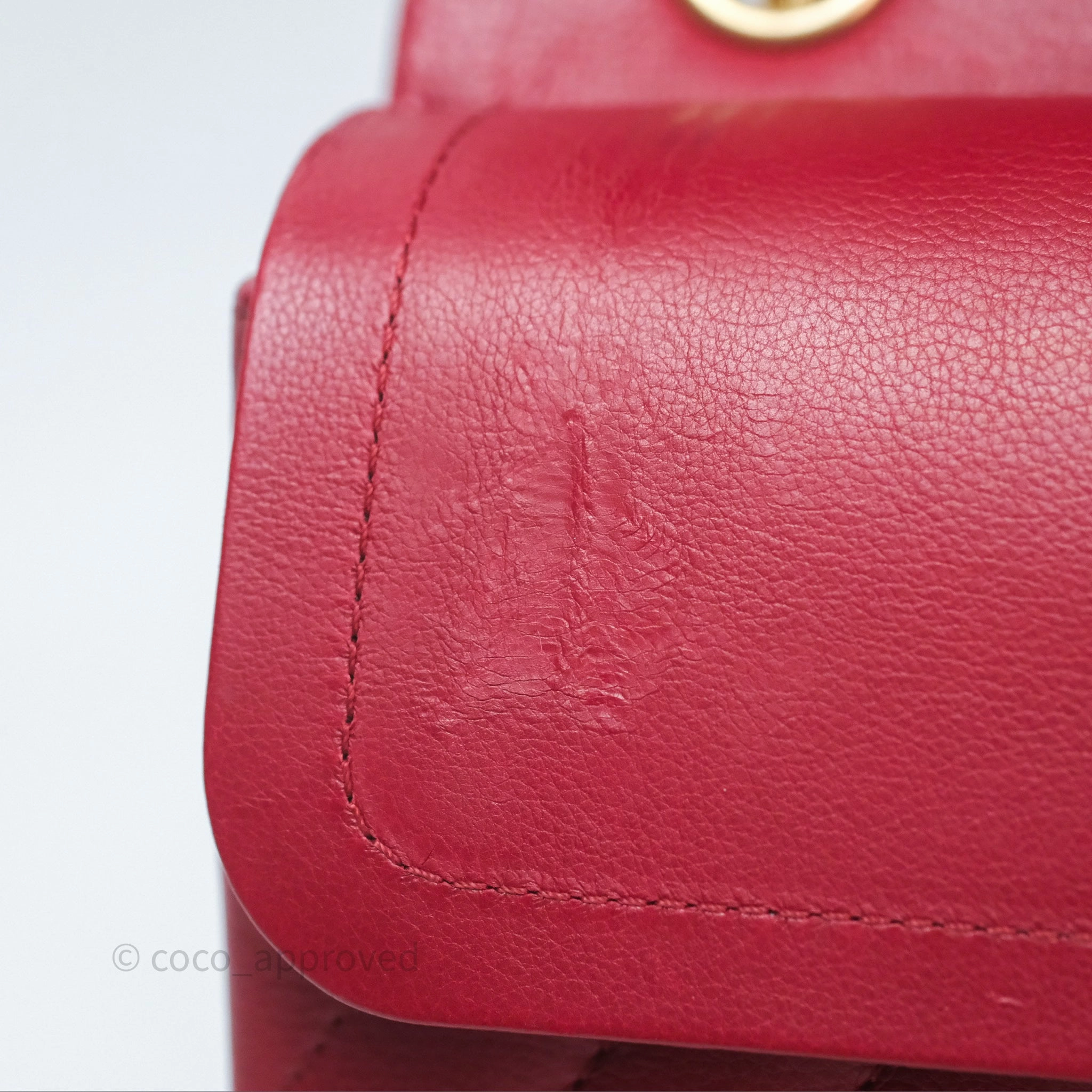 Chanel Reissue 225 Chevron Red Aged Calfskin Aged Gold Hardware