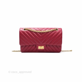 Chanel Reissue 225 Chevron Red Aged Calfskin Aged Gold Hardware