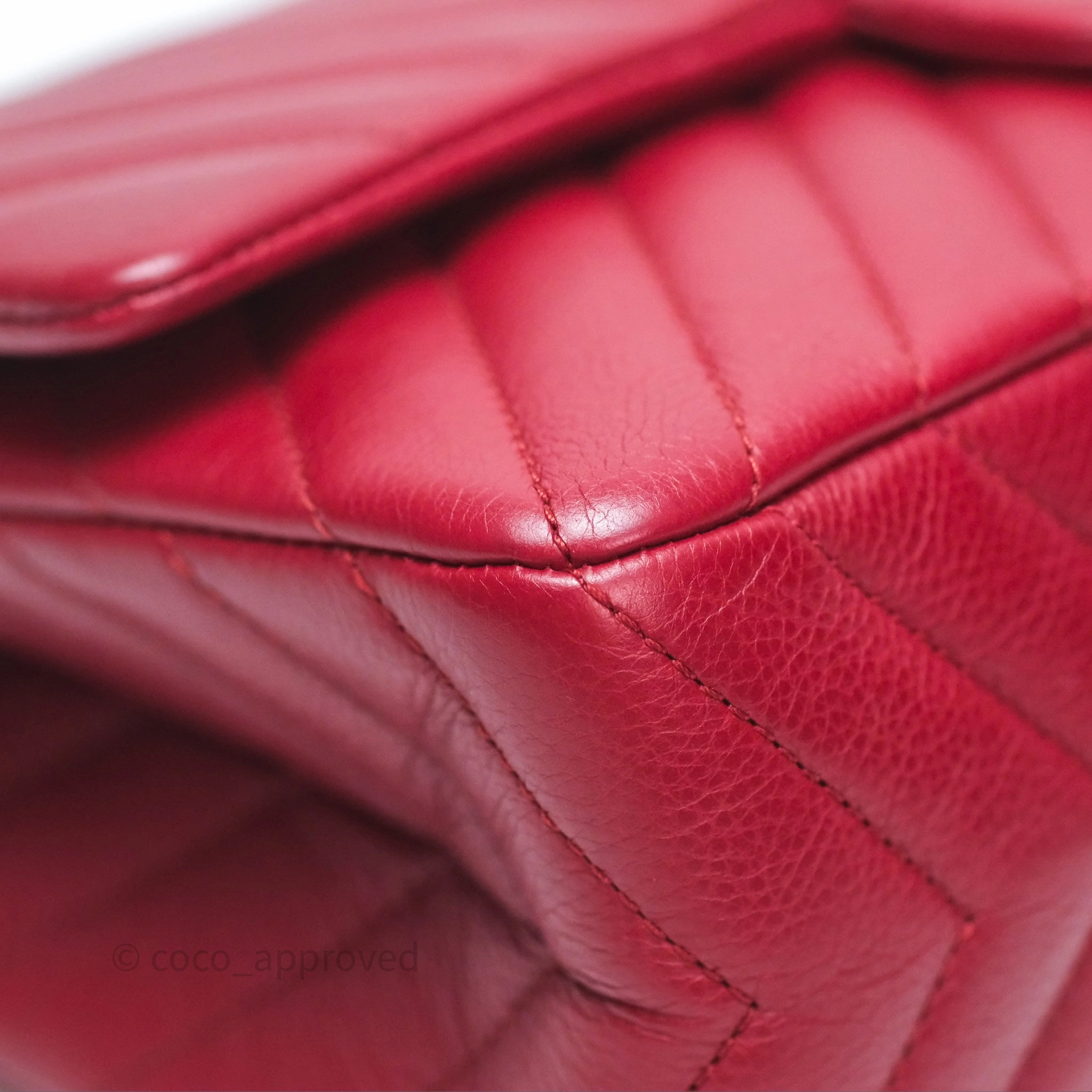 Chanel Reissue 225 Chevron Red Aged Calfskin Aged Gold Hardware
