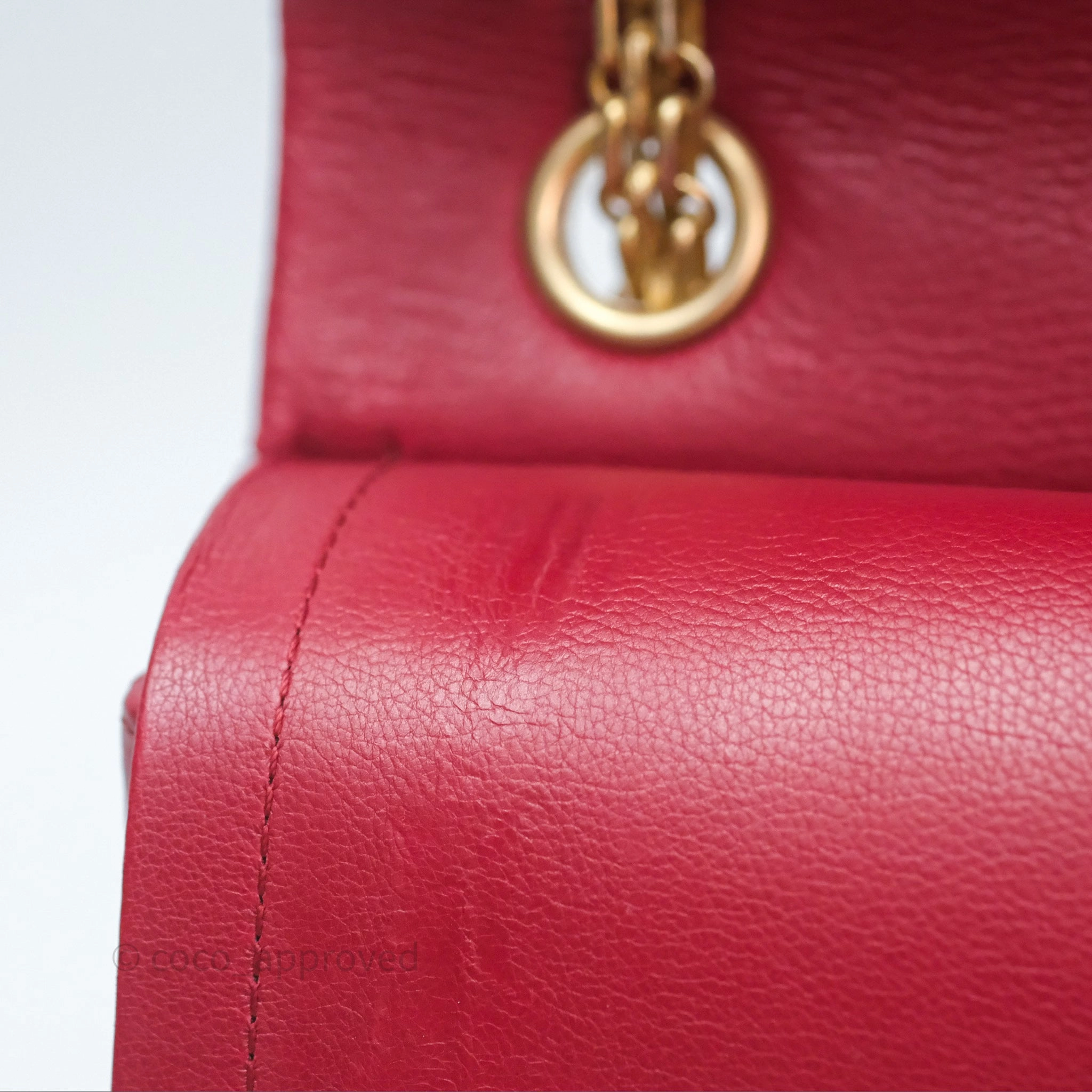 Chanel Reissue 225 Chevron Red Aged Calfskin Aged Gold Hardware