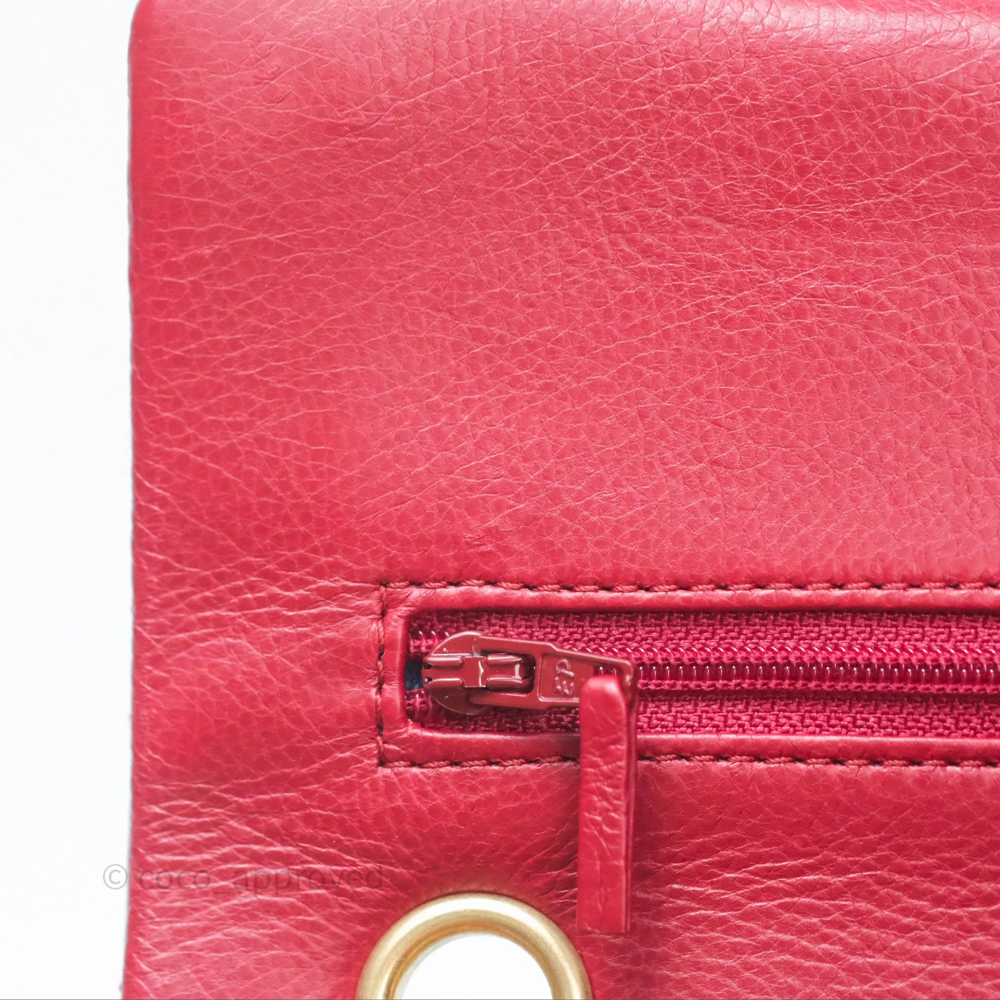 Chanel Reissue 225 Chevron Red Aged Calfskin Aged Gold Hardware