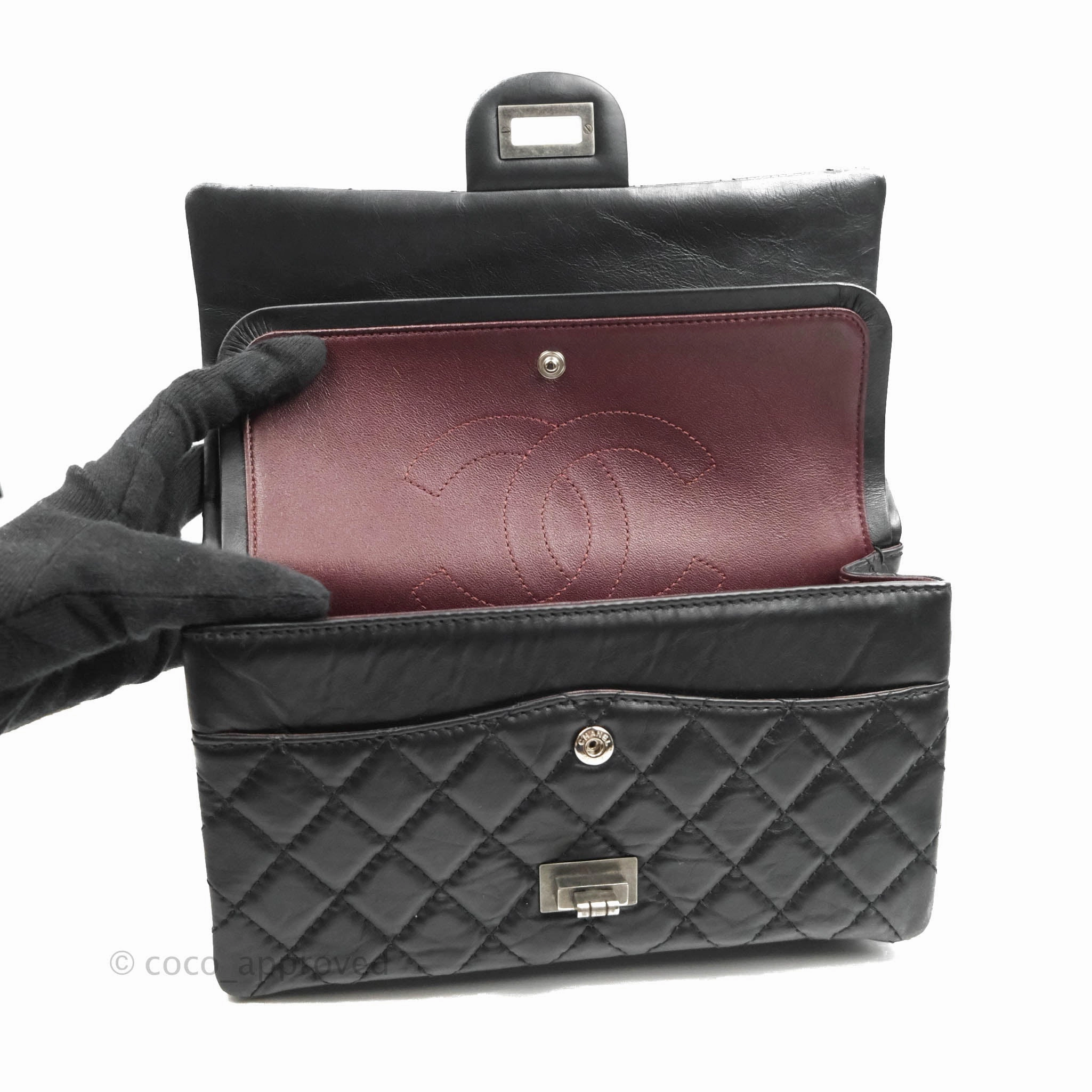 Chanel Reissue 225 Quilted Aged Calfskin Black Ruthenium Hardware