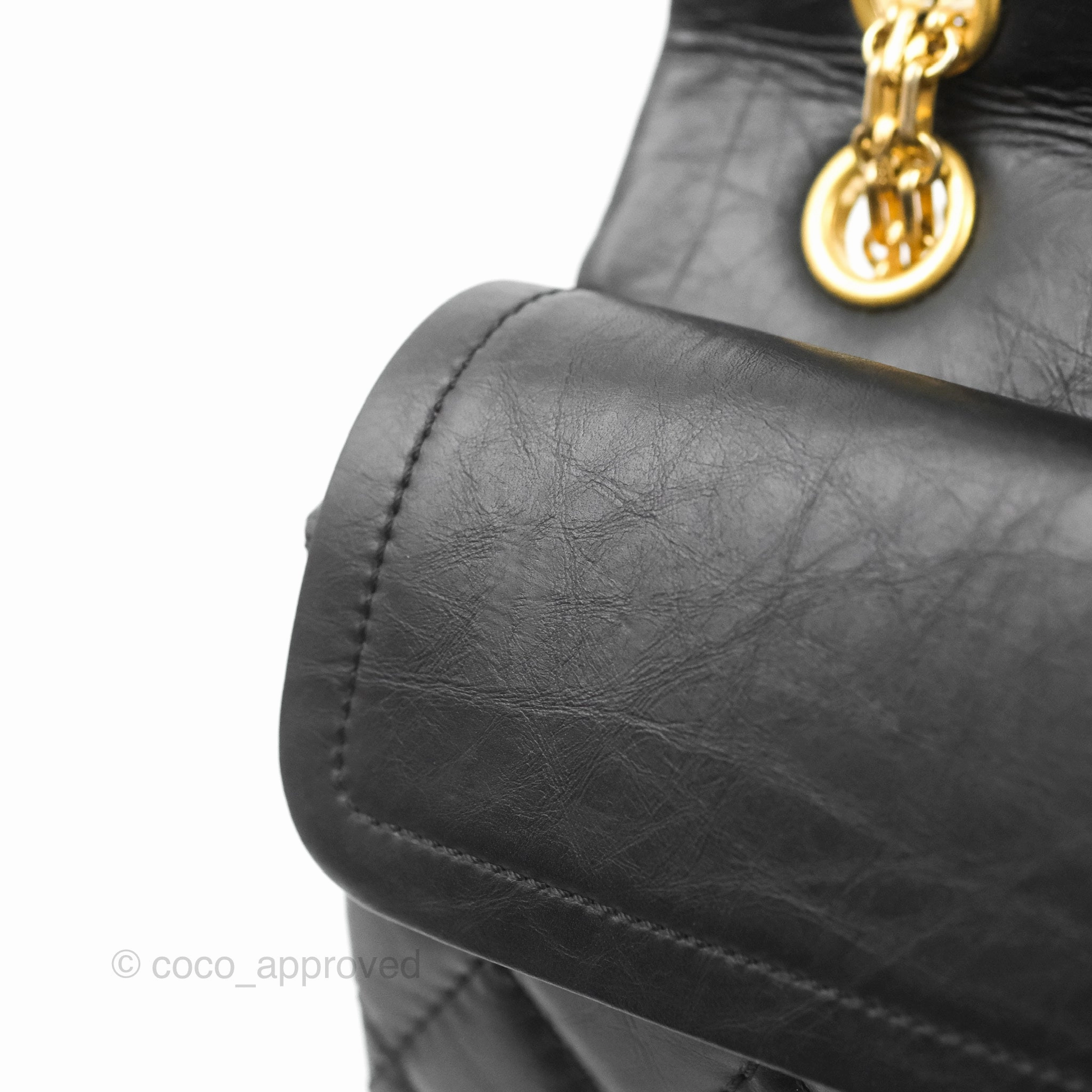 Chanel Reissue 226 Quilted Black Aged Calfskin Aged Gold Hardware
