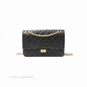 Chanel Reissue 226 Quilted Black Aged Calfskin Aged Gold Hardware