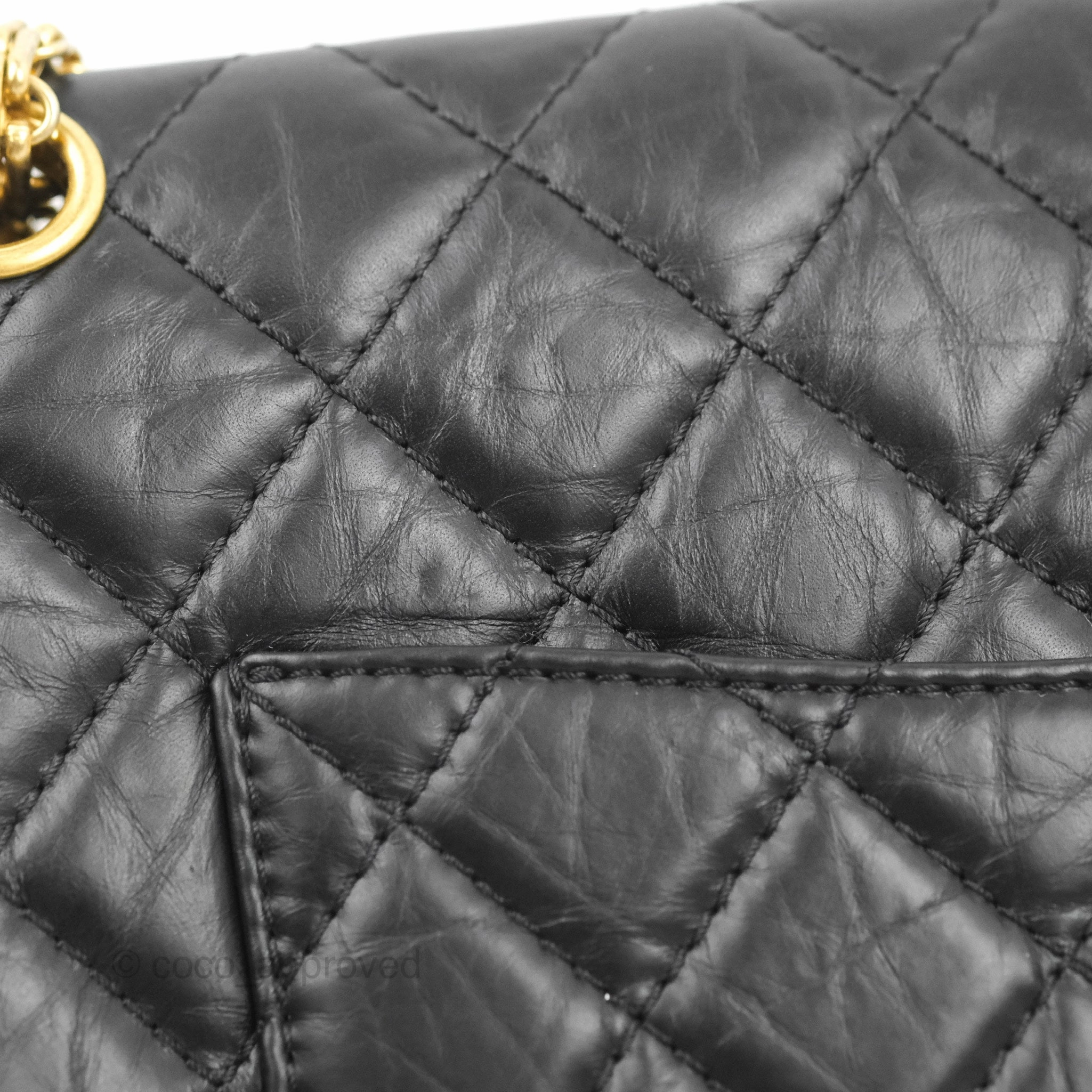 Chanel Reissue 226 Quilted Black Aged Calfskin Aged Gold Hardware