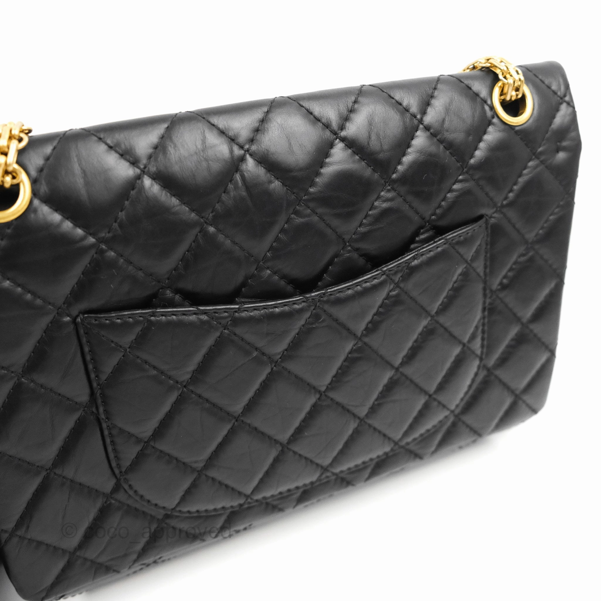 Chanel Reissue 226 Quilted Black Aged Calfskin Aged Gold Hardware