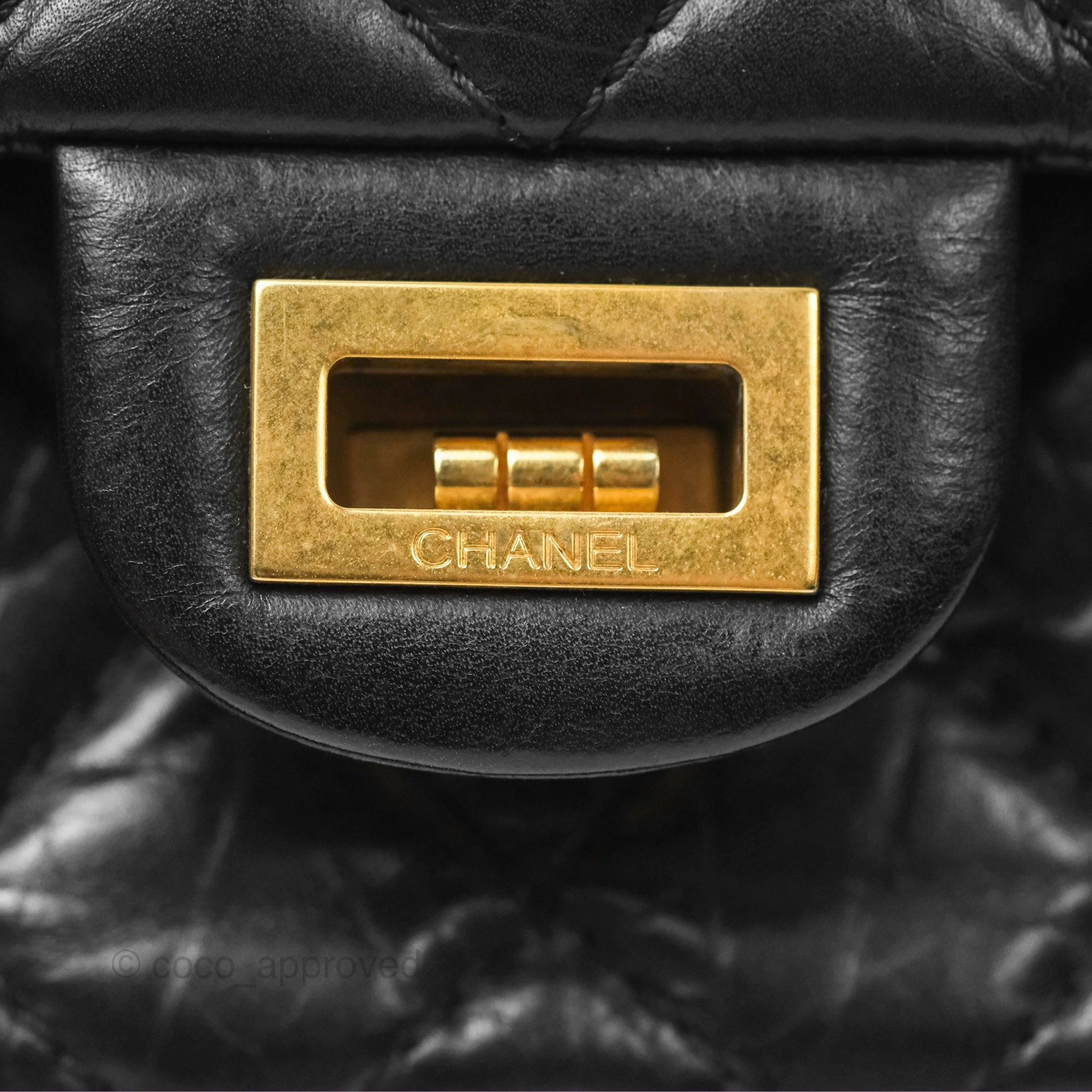 Chanel Reissue 226 Quilted Black Aged Calfskin Aged Gold Hardware
