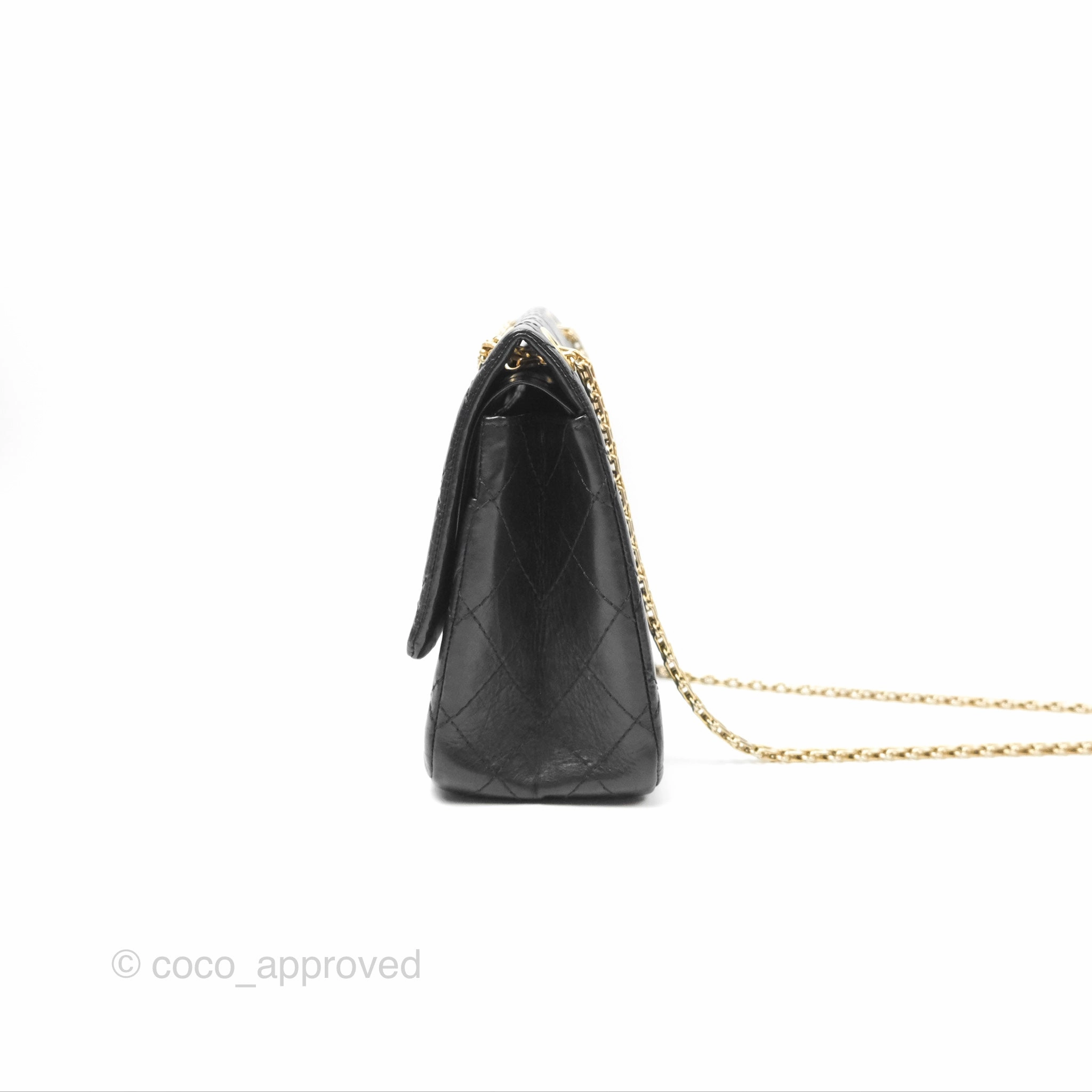 Chanel Reissue 226 Quilted Black Aged Calfskin Aged Gold Hardware