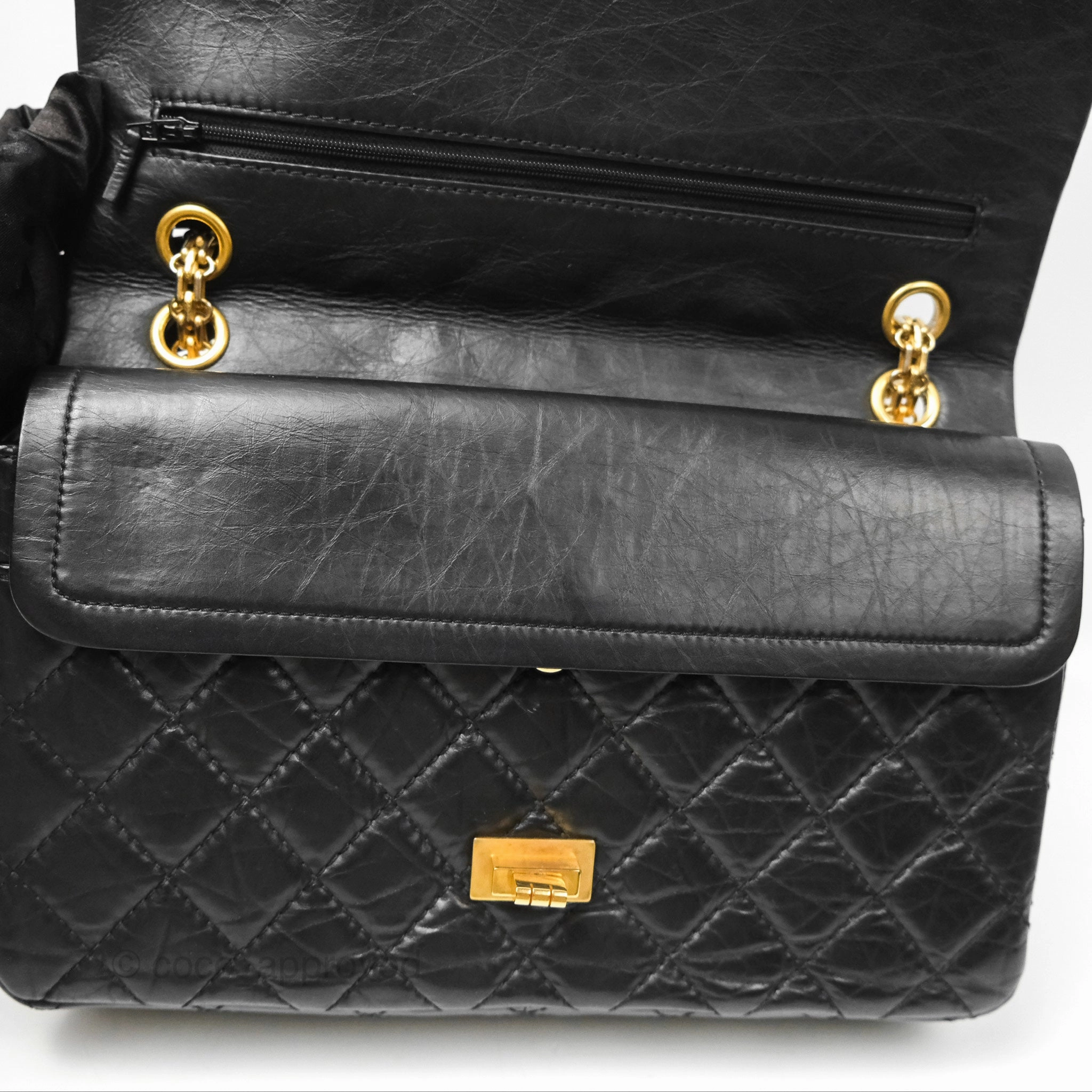 Chanel Reissue 226 Quilted Black Aged Calfskin Aged Gold Hardware