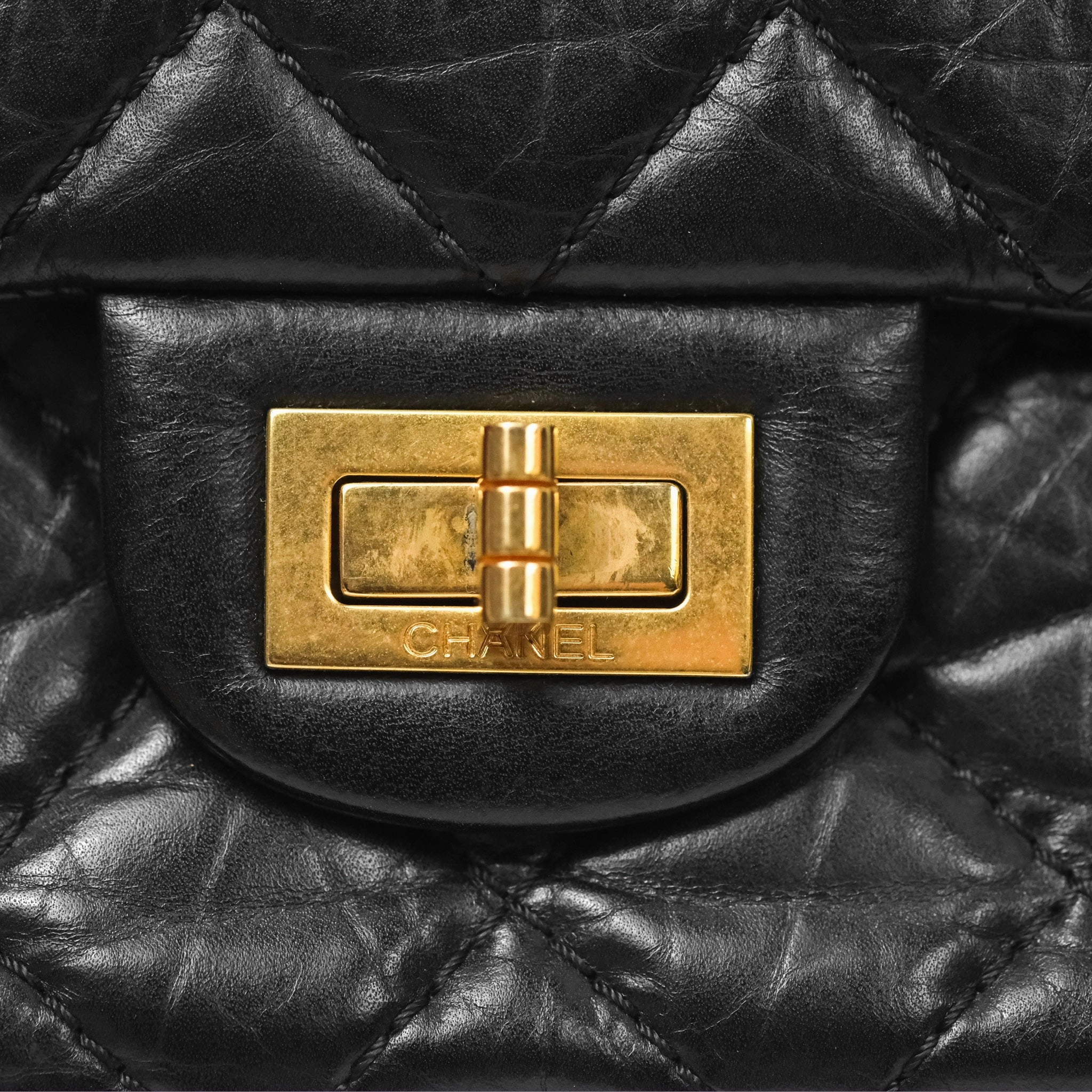 Chanel Reissue 226 Quilted Black Aged Calfskin Aged Gold Hardware