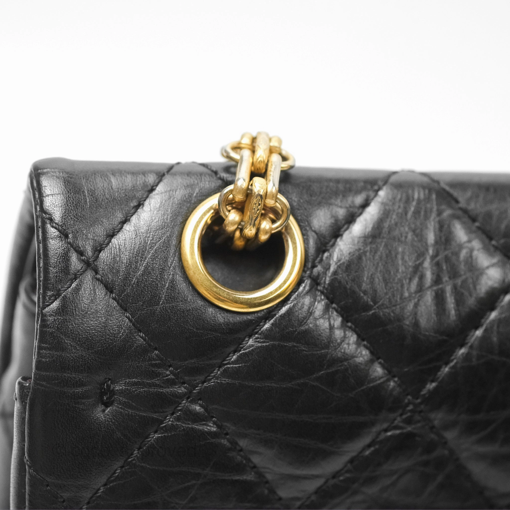 Chanel Reissue 226 Quilted Black Aged Calfskin Aged Gold Hardware