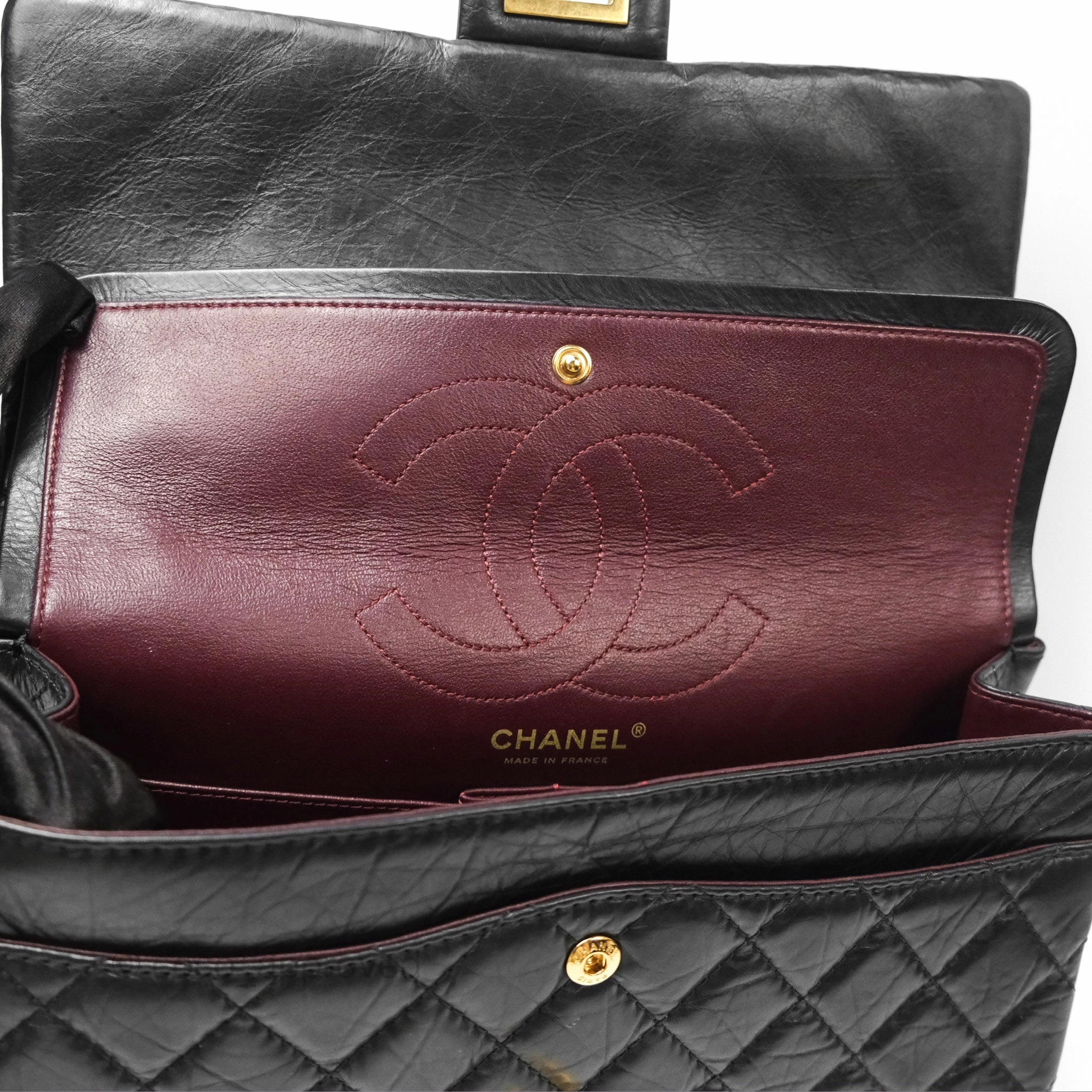Chanel Reissue 226 Quilted Black Aged Calfskin Aged Gold Hardware