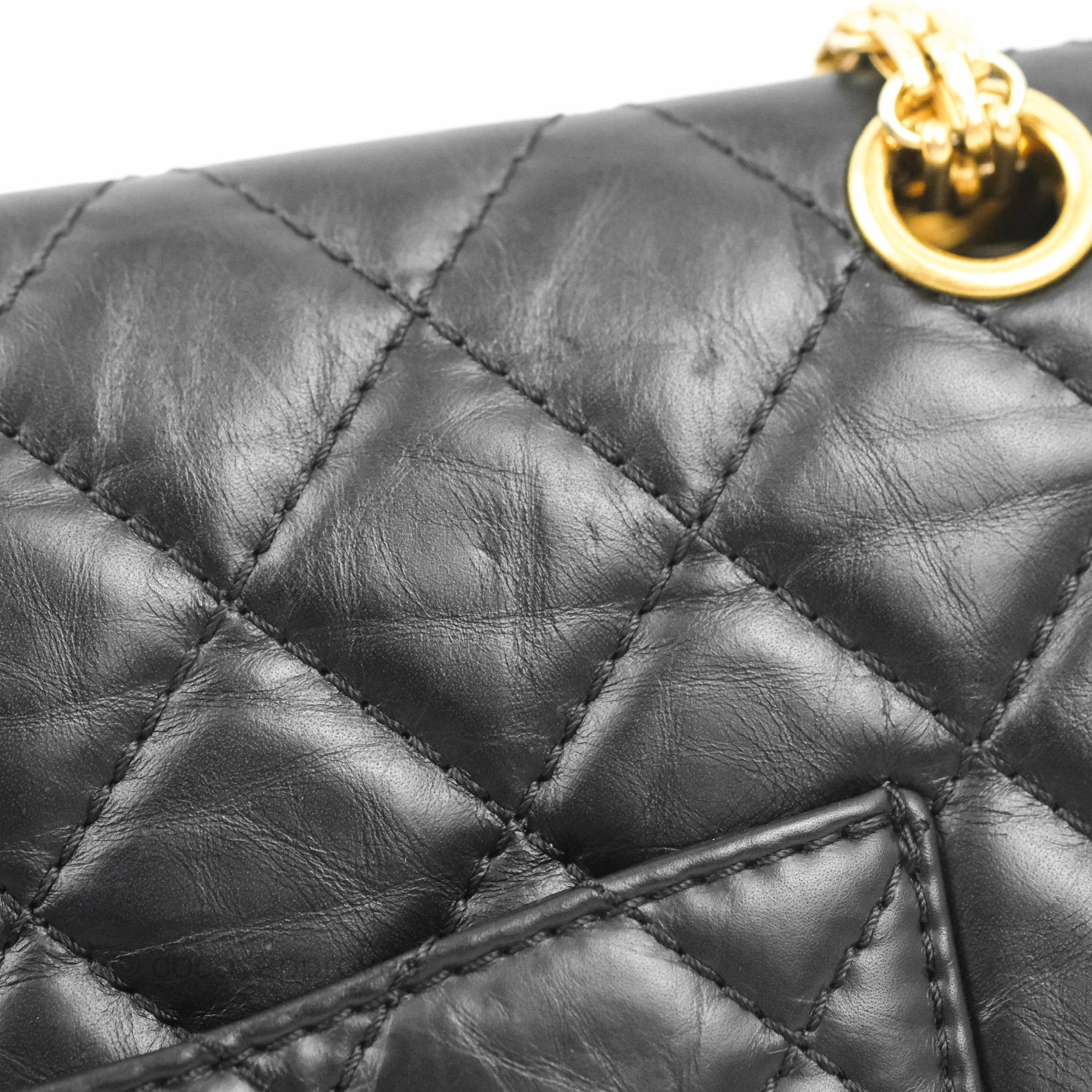 Chanel Reissue 226 Quilted Black Aged Calfskin Aged Gold Hardware