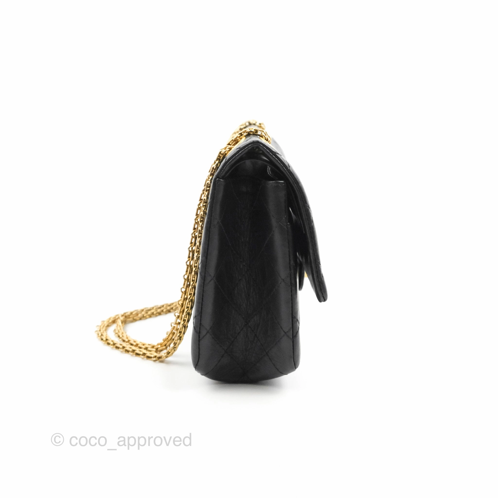 Chanel Reissue 226 Quilted Black Aged Calfskin Aged Gold Hardware