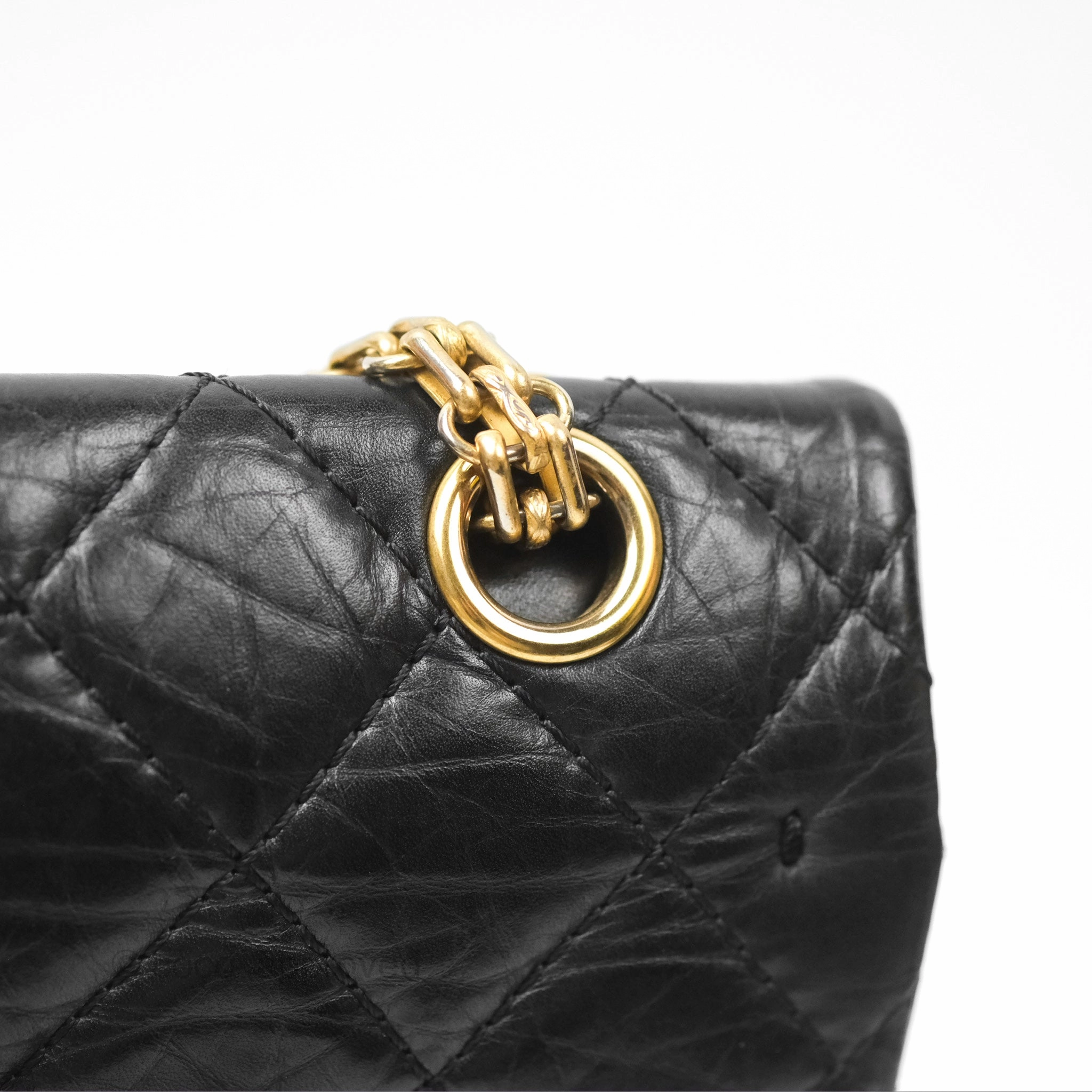 Chanel Reissue 226 Quilted Black Aged Calfskin Aged Gold Hardware
