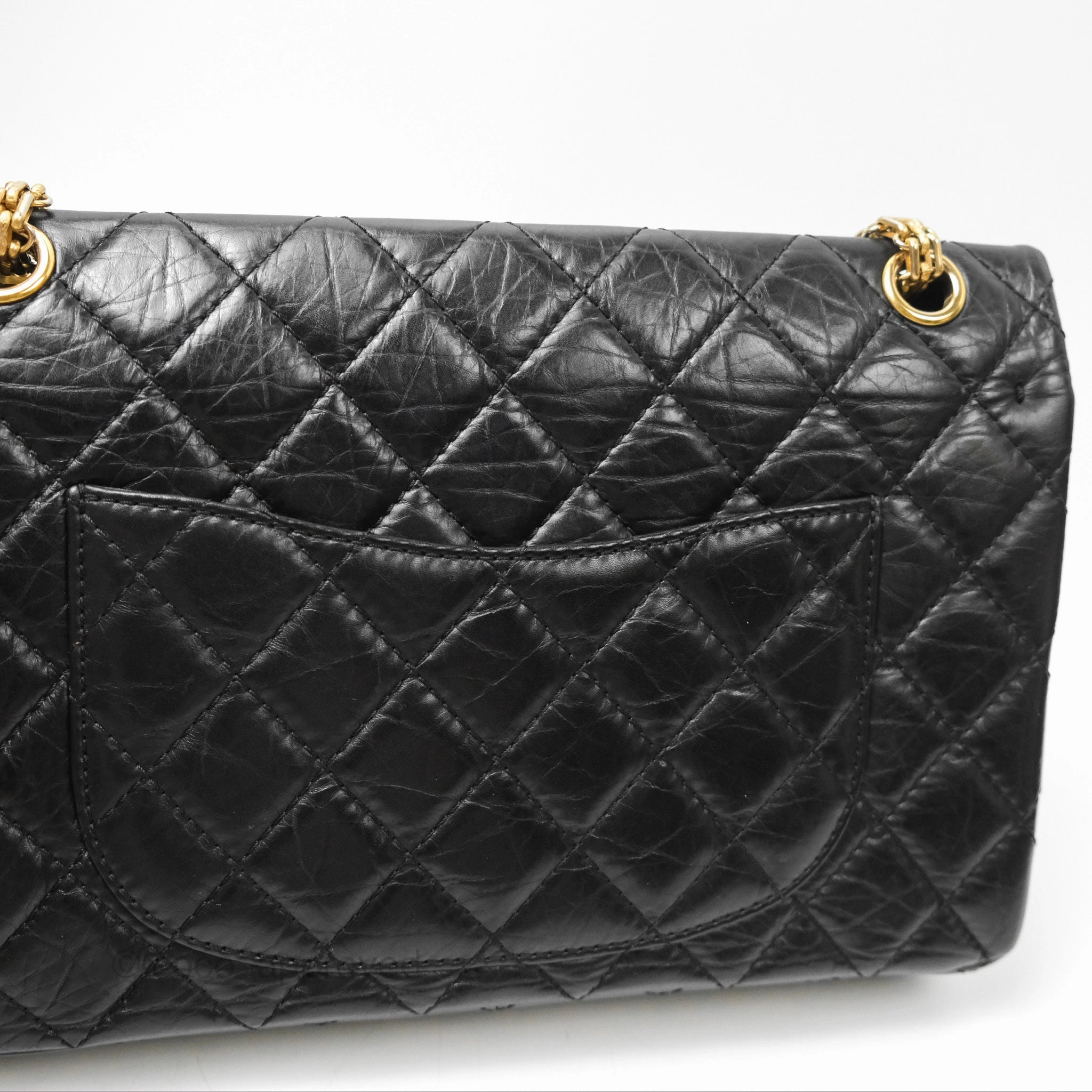 Chanel Reissue 226 Quilted Black Aged Calfskin Aged Gold Hardware
