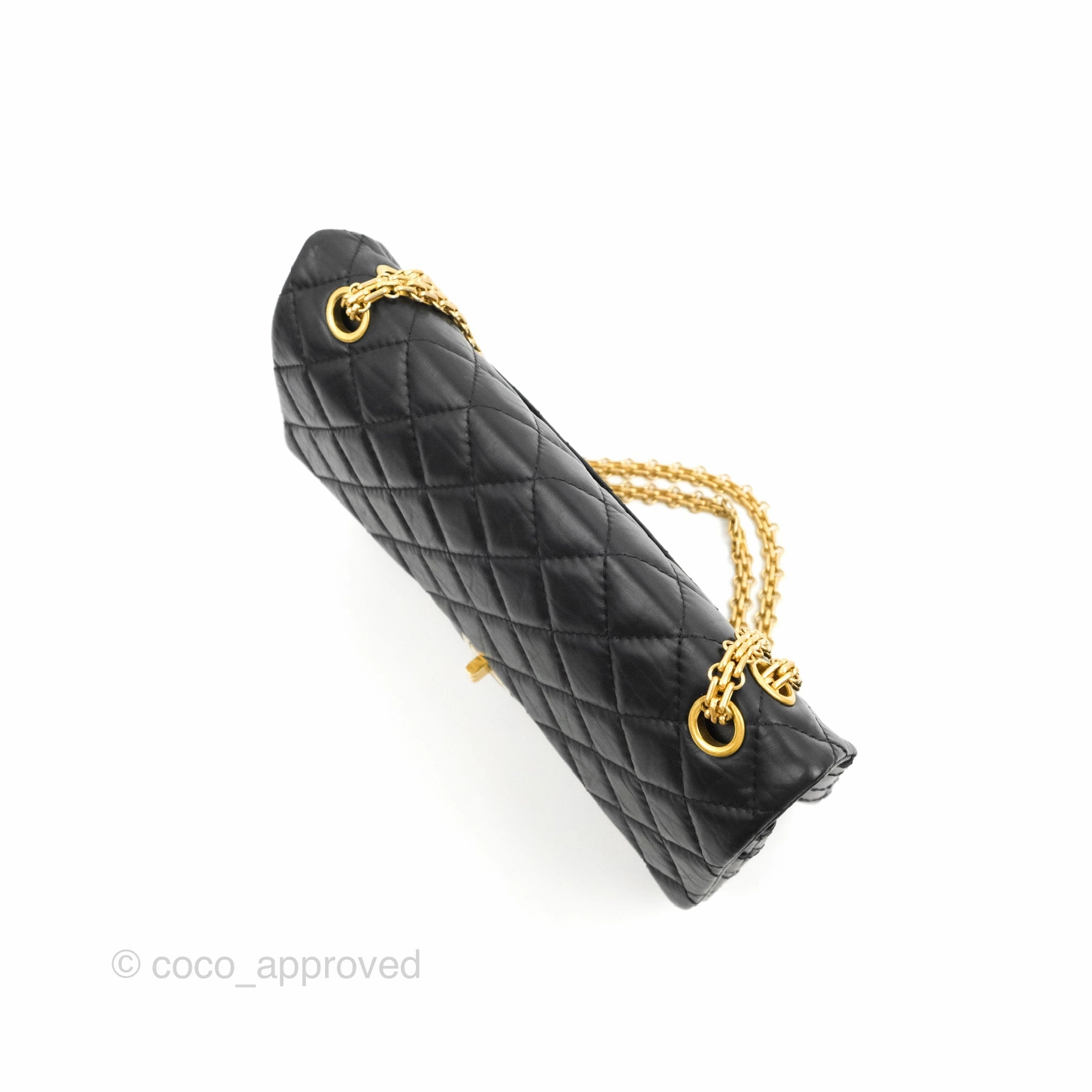 Chanel Reissue 226 Quilted Black Aged Calfskin Aged Gold Hardware