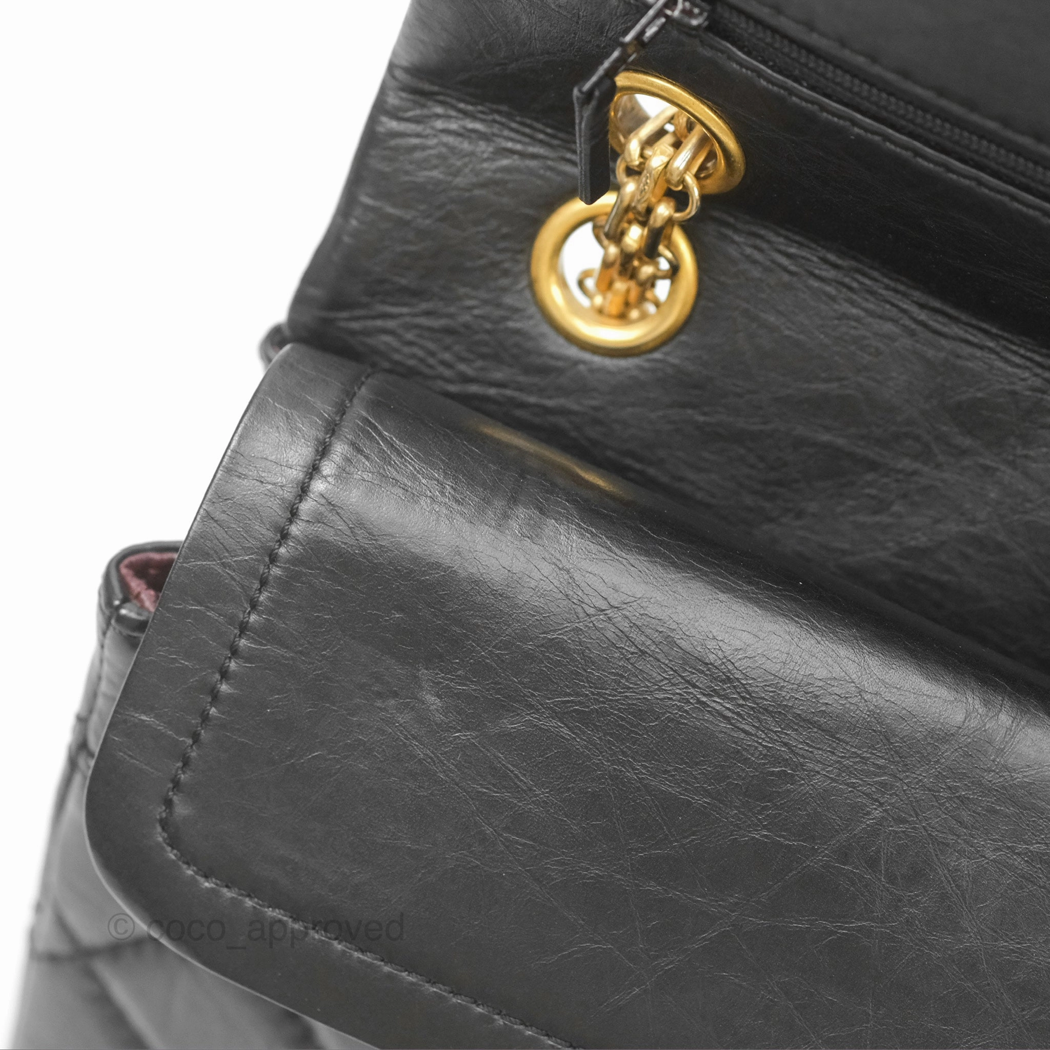 Chanel Reissue 226 Quilted Black Aged Calfskin Aged Gold Hardware