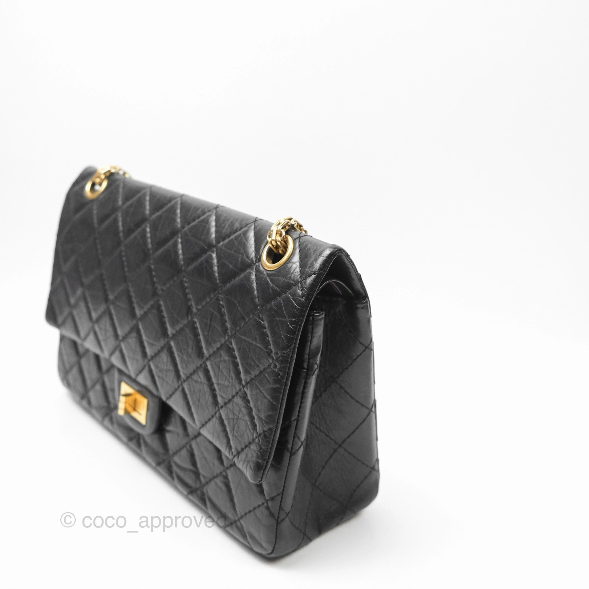 Chanel Reissue 226 Quilted Black Aged Calfskin Aged Gold Hardware