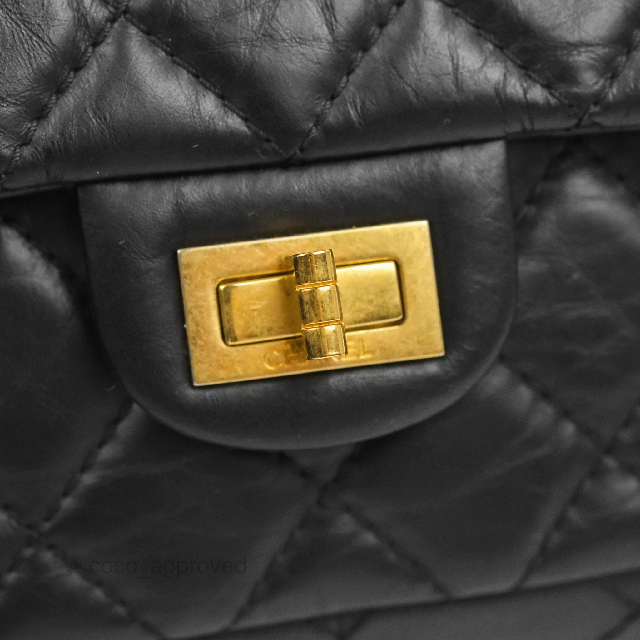 Chanel Reissue 226 Quilted Black Aged Calfskin Aged Gold Hardware