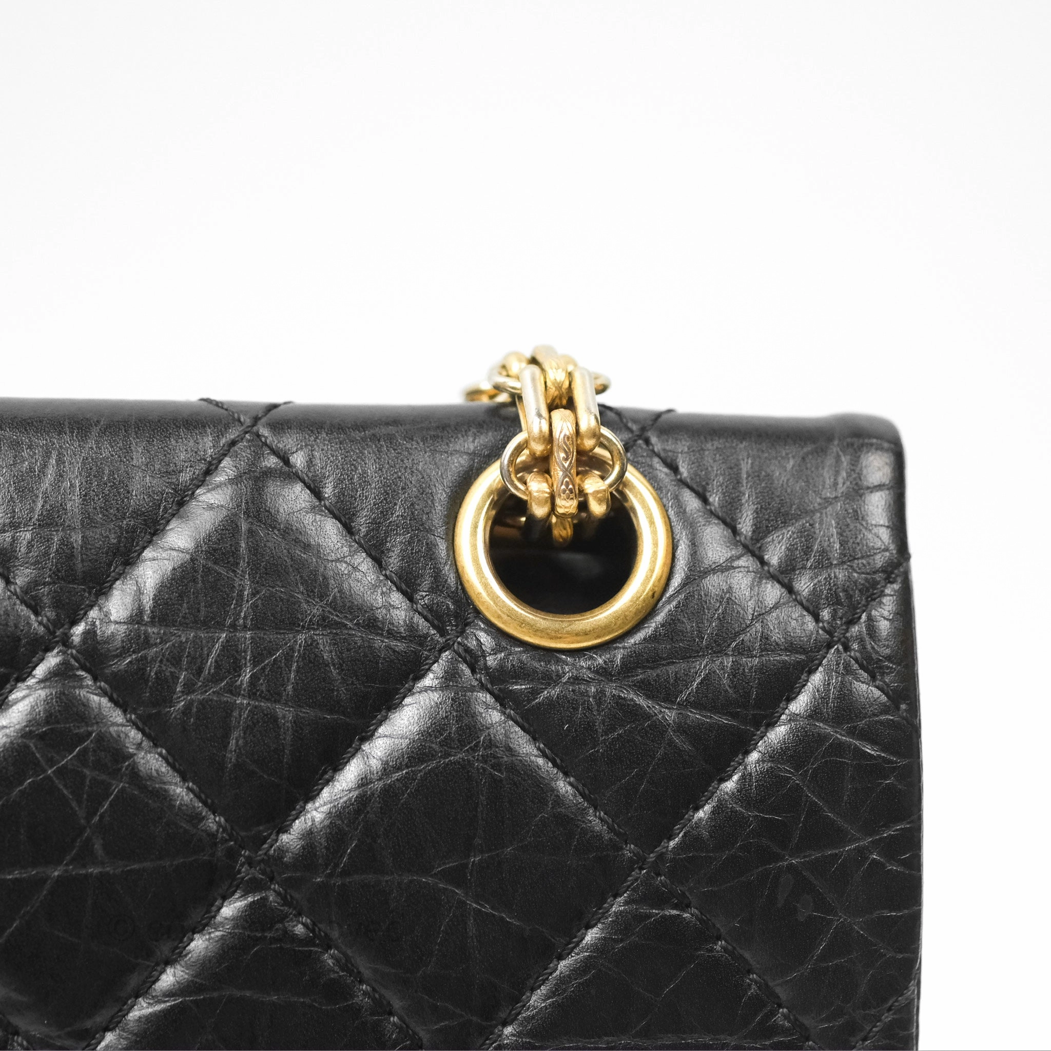 Chanel Reissue 226 Quilted Black Aged Calfskin Aged Gold Hardware