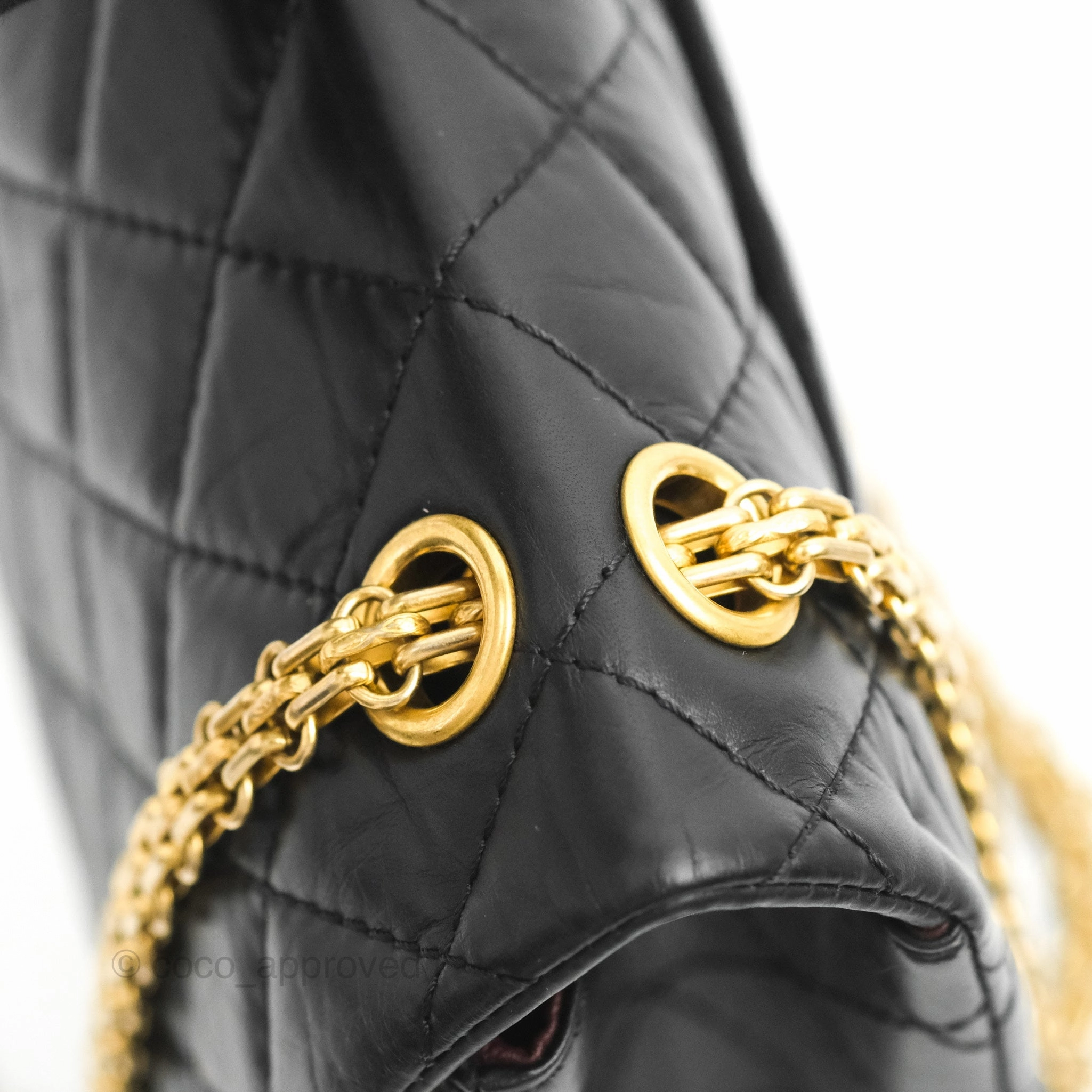 Chanel Reissue 226 Quilted Black Aged Calfskin Aged Gold Hardware