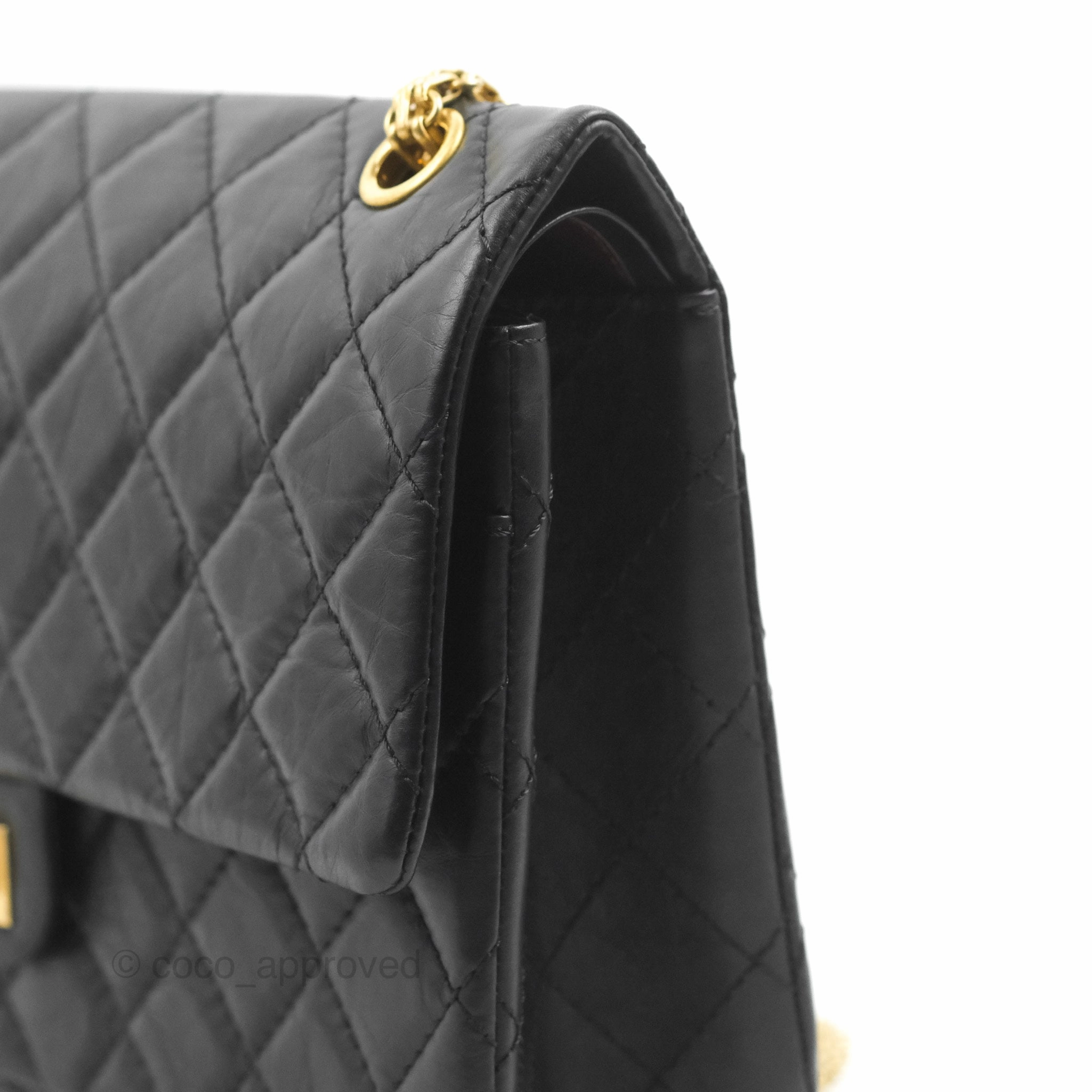 Chanel Reissue 226 Quilted Black Aged Calfskin Aged Gold Hardware