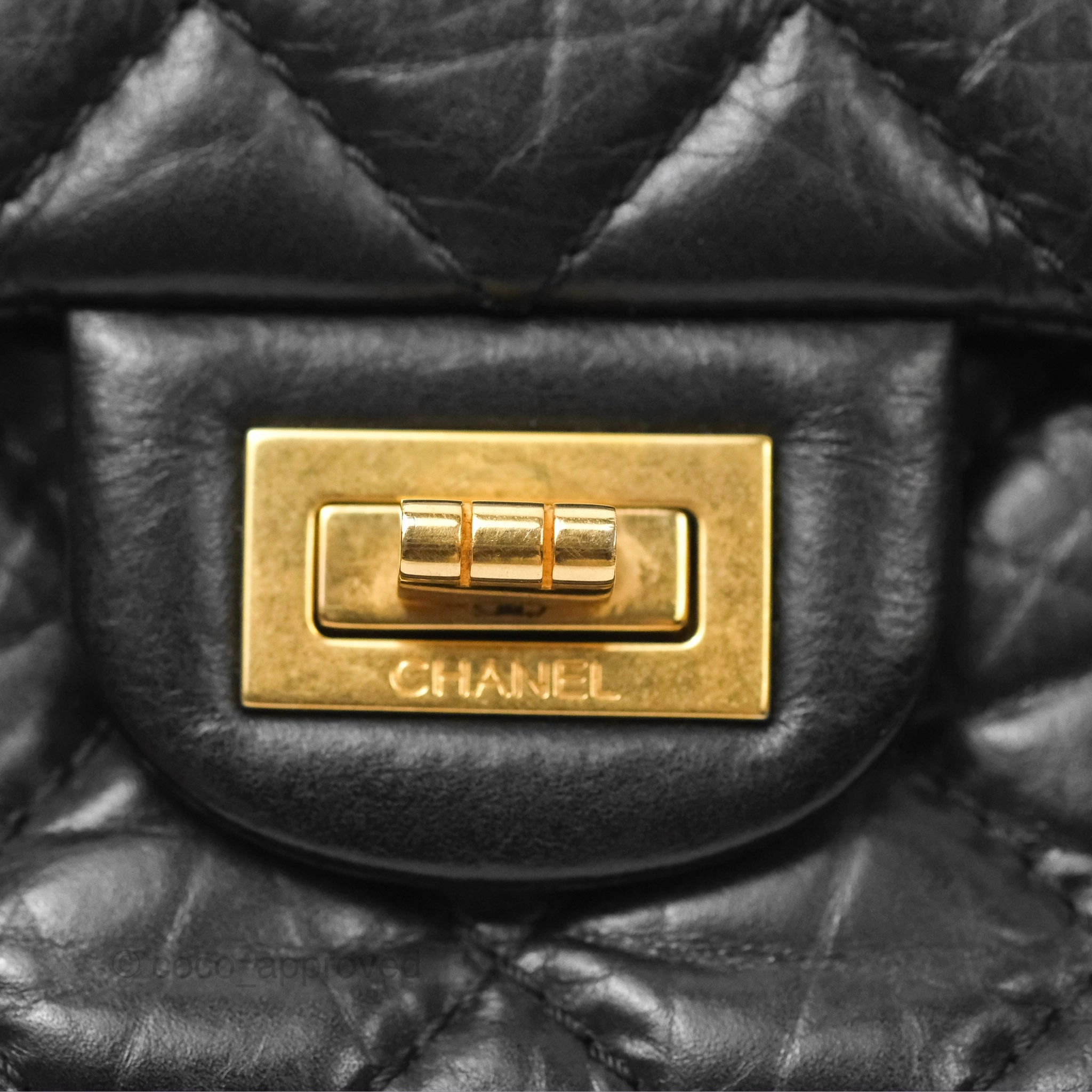 Chanel Reissue 226 Quilted Black Aged Calfskin Aged Gold Hardware