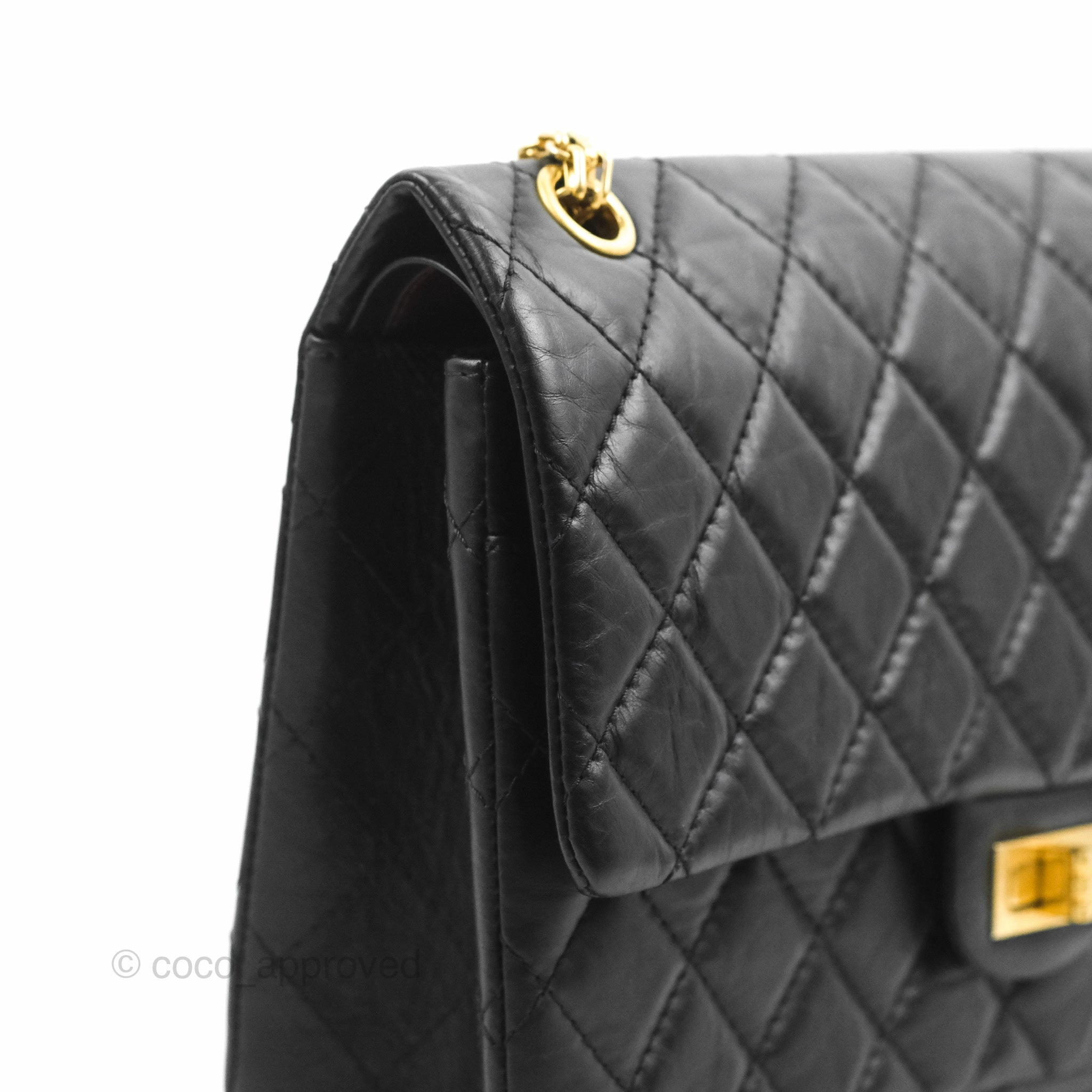 Chanel Reissue 226 Quilted Black Aged Calfskin Aged Gold Hardware