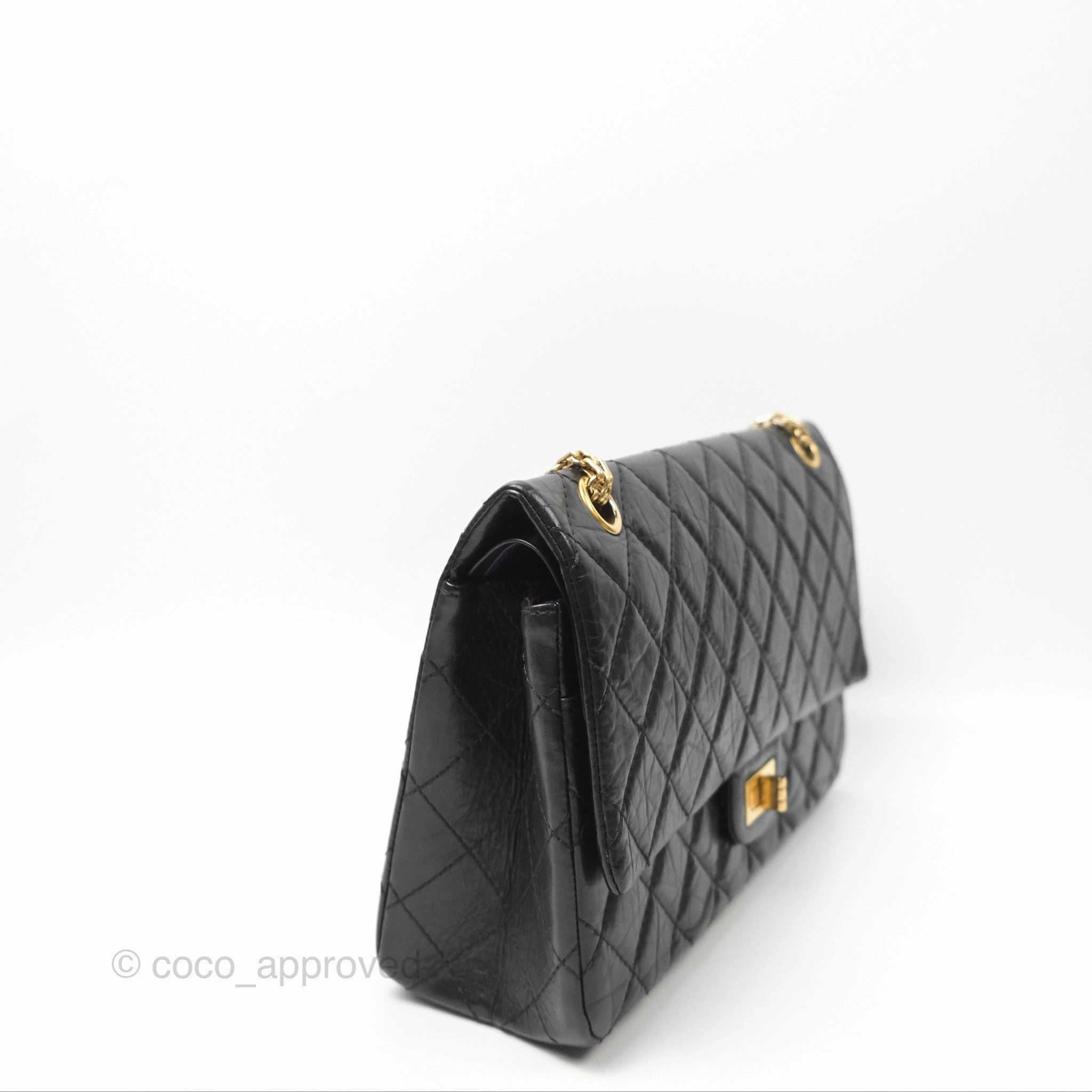 Chanel Reissue 226 Quilted Black Aged Calfskin Aged Gold Hardware
