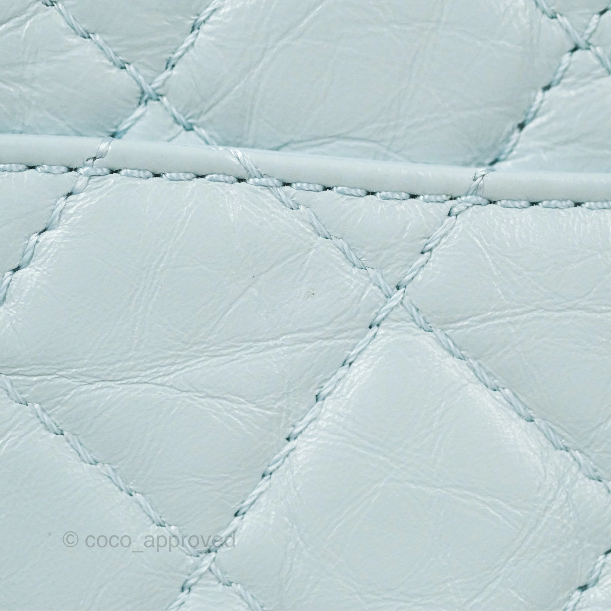 Chanel Reissue 226 Quilted Light Blue Aged Calfskin Gold Hardware