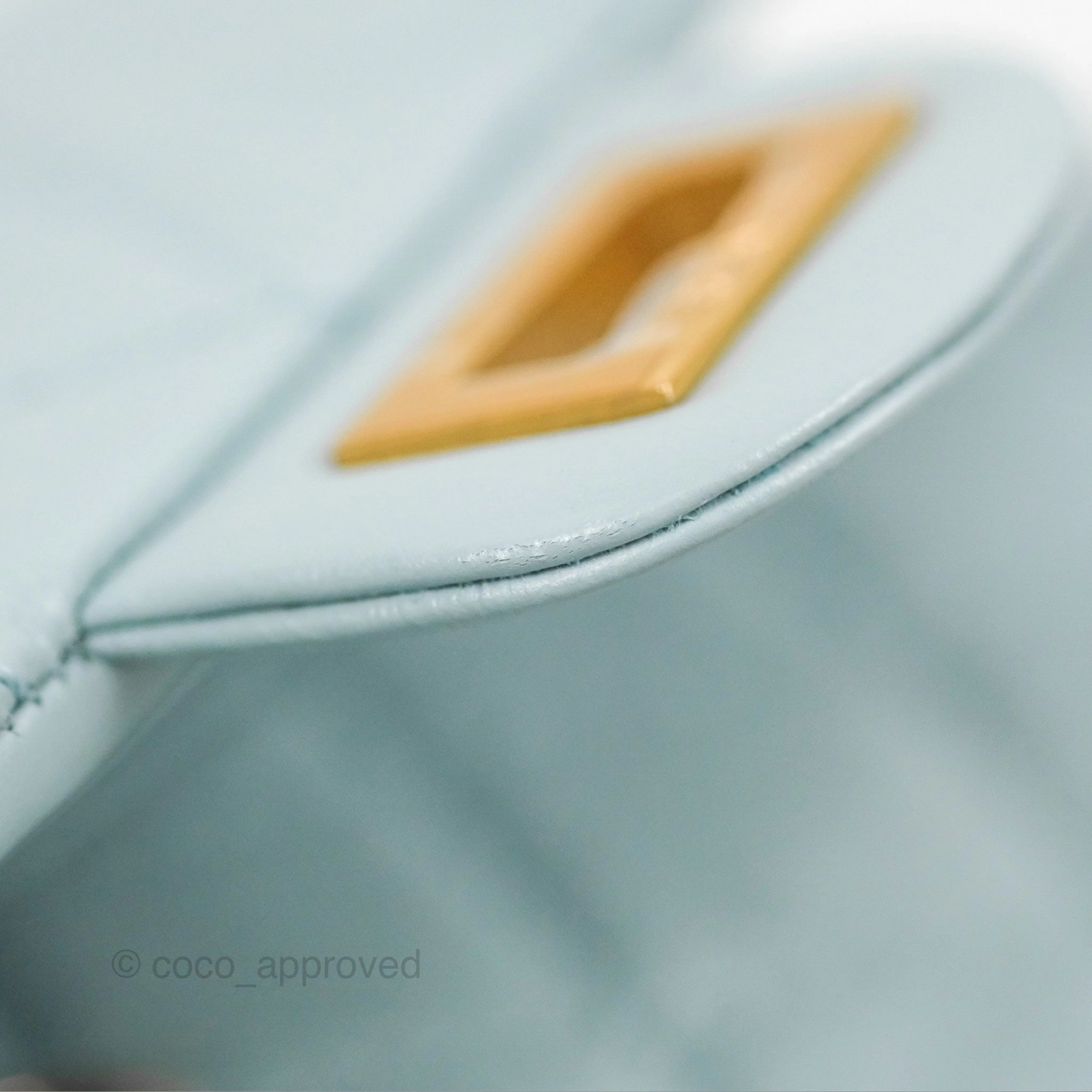 Chanel Reissue 226 Quilted Light Blue Aged Calfskin Gold Hardware