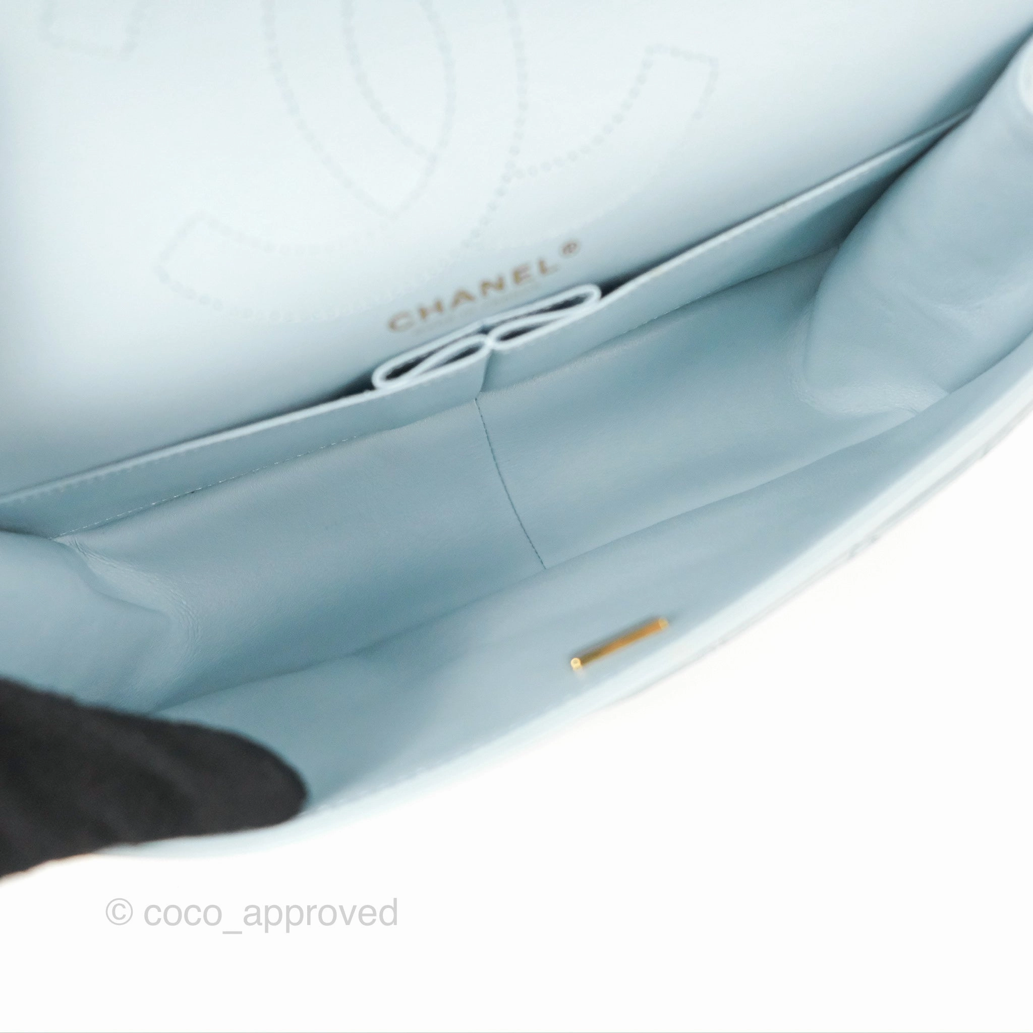 Chanel Reissue 226 Quilted Light Blue Aged Calfskin Gold Hardware