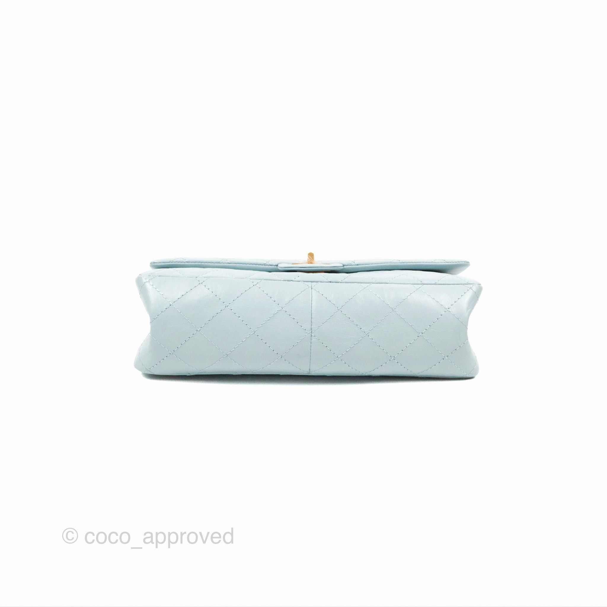 Chanel Reissue 226 Quilted Light Blue Aged Calfskin Gold Hardware