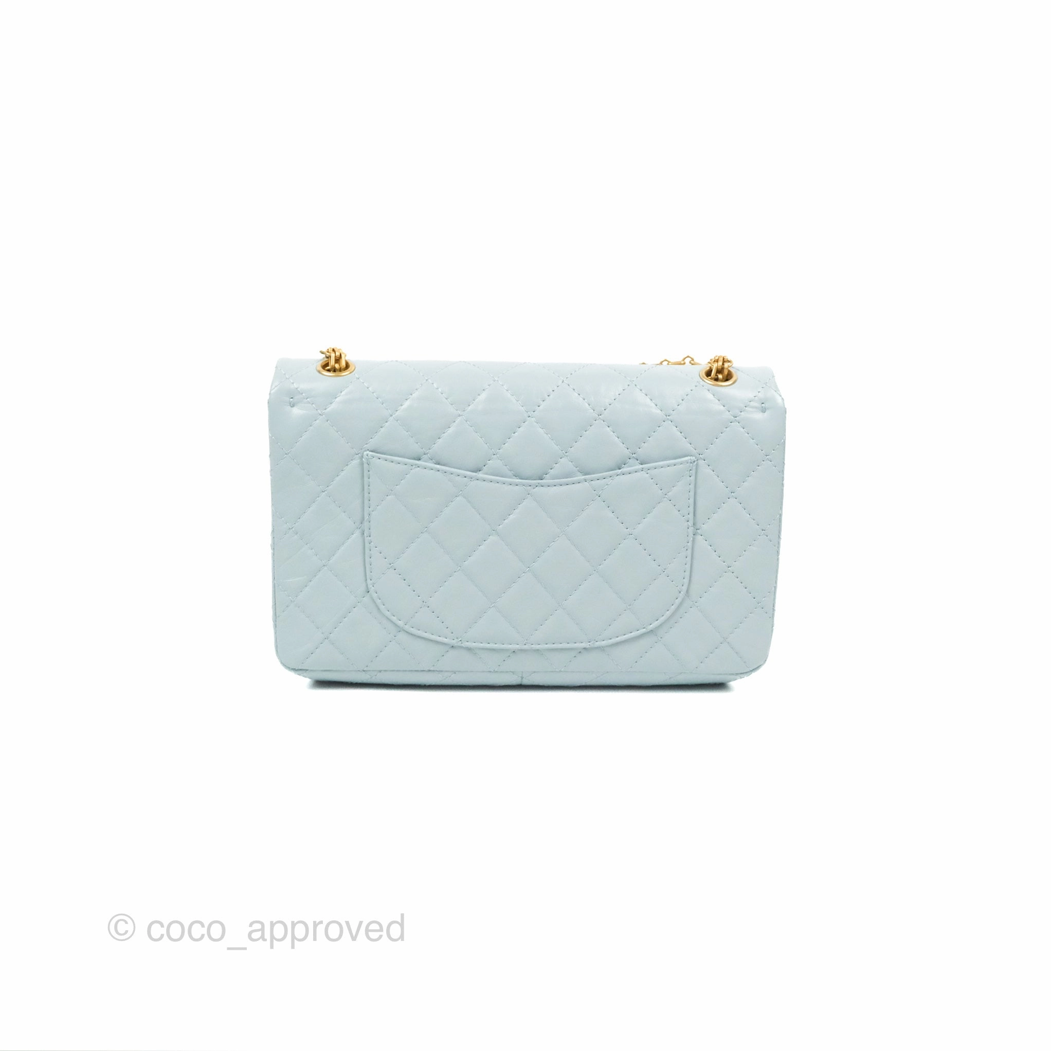 Chanel Reissue 226 Quilted Light Blue Aged Calfskin Gold Hardware