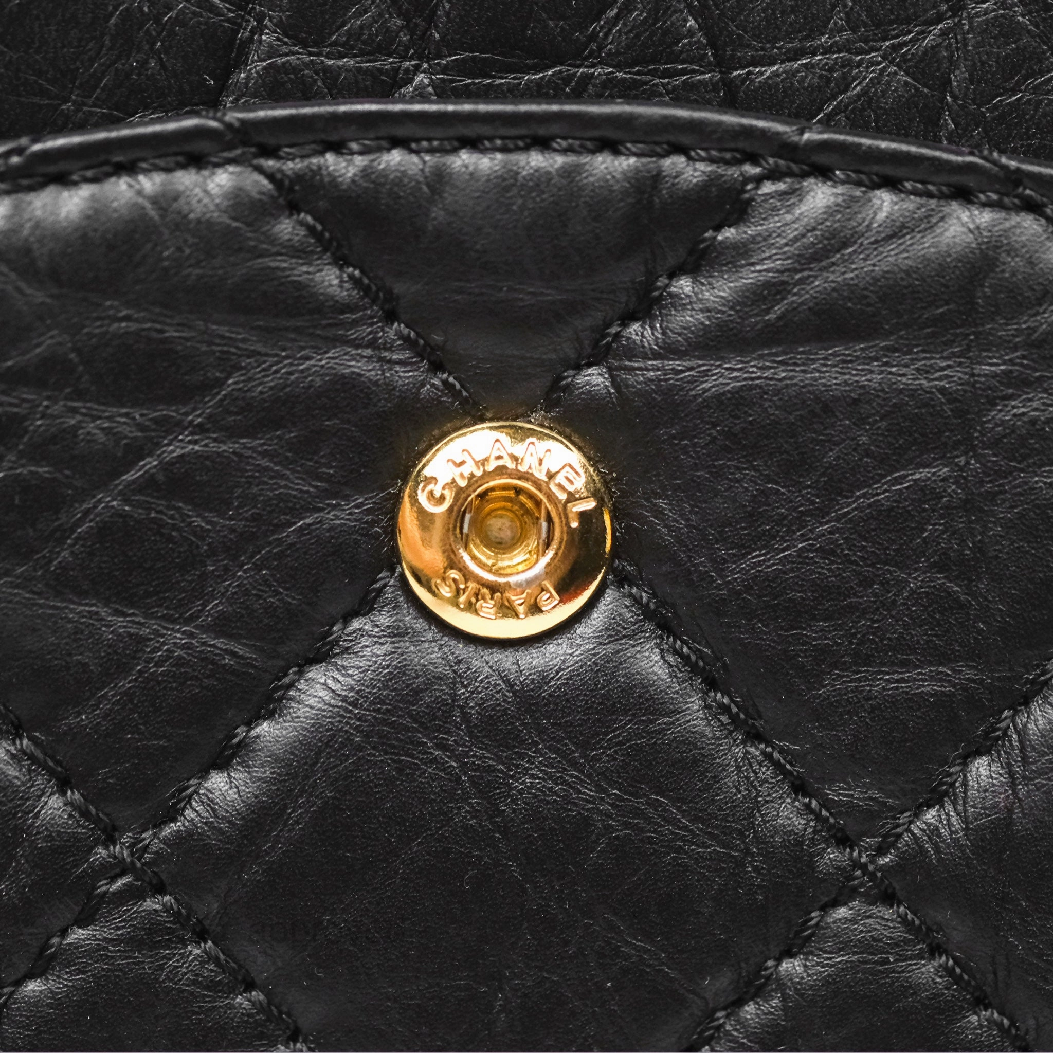 Chanel Reissue 227 Quilted Aged Calfskin Black Gold Hardware