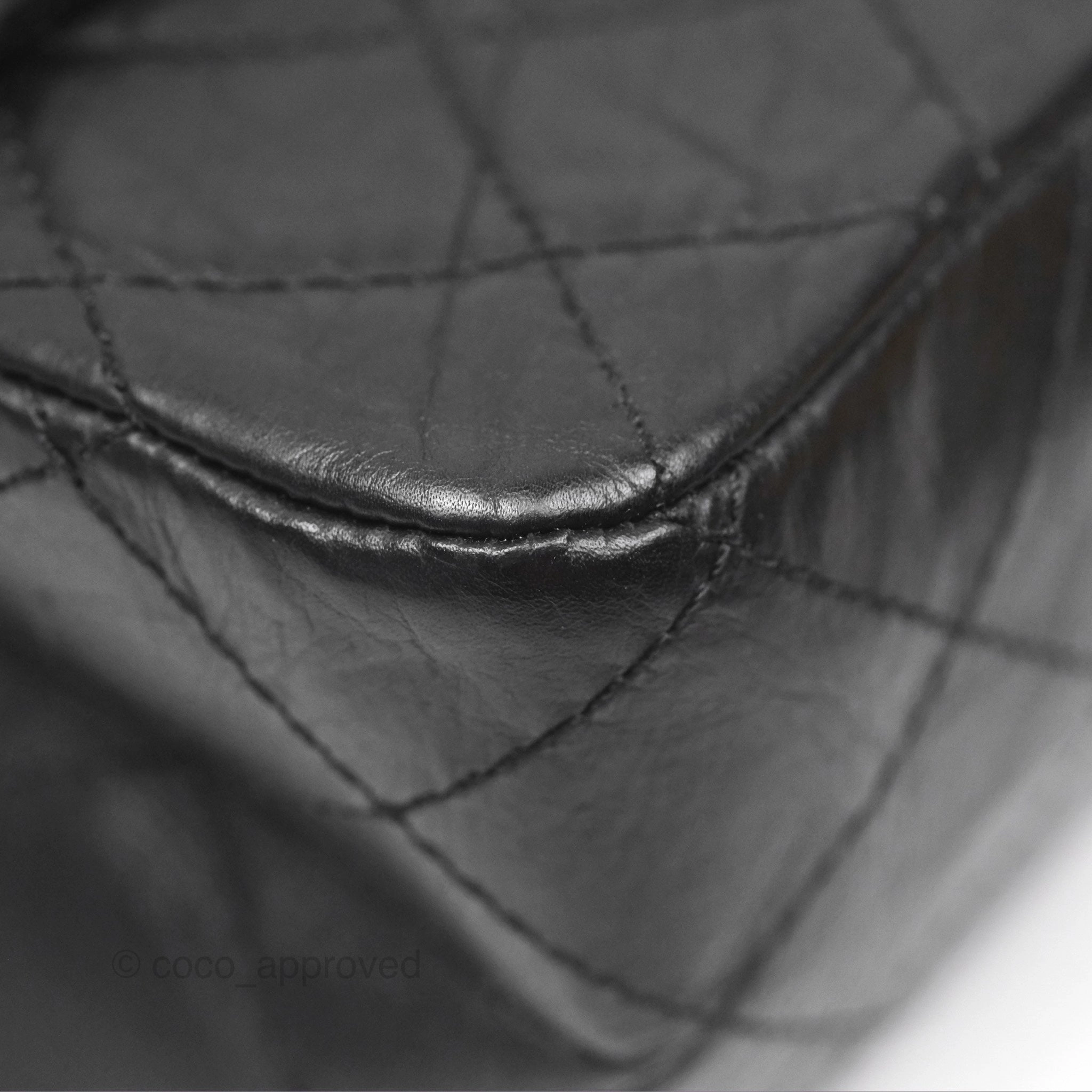 Chanel Reissue 227 Quilted Aged Calfskin Black Gold Hardware