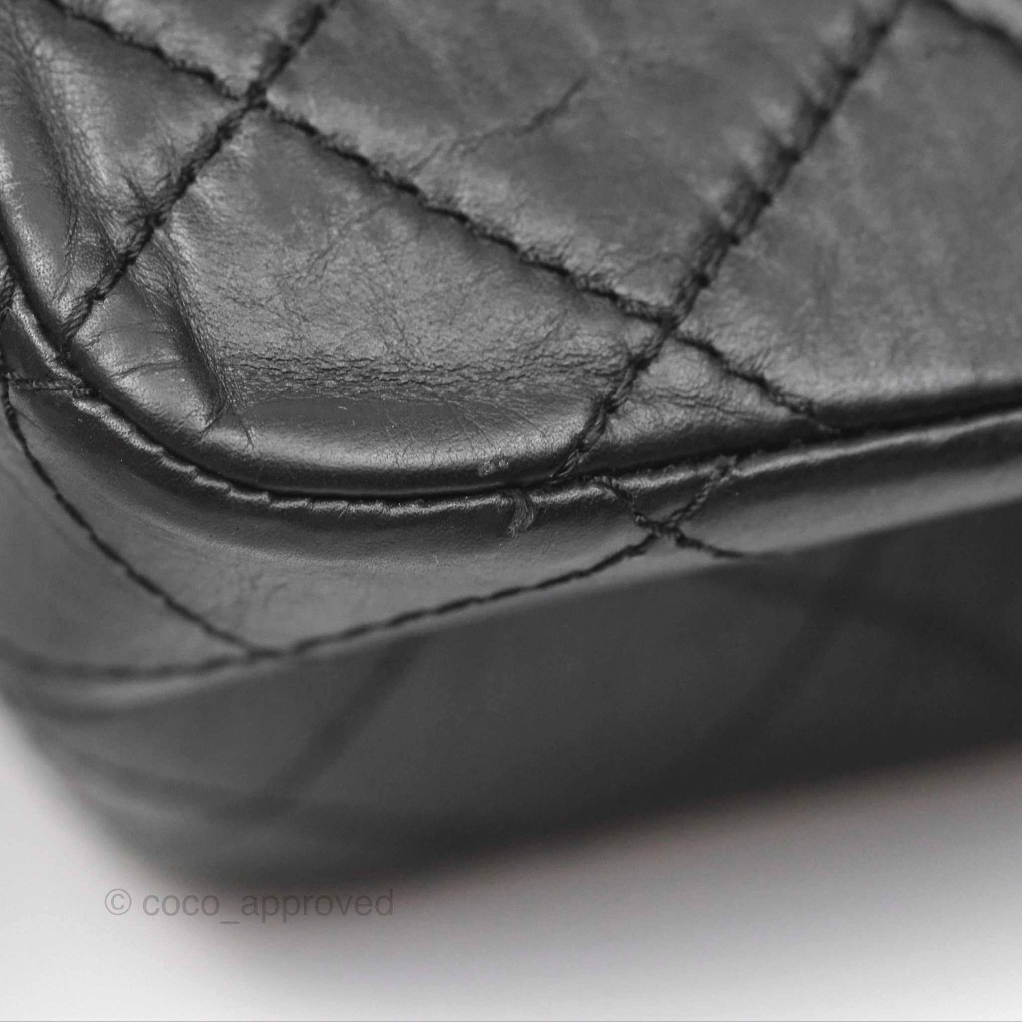 Chanel Reissue 227 Quilted Aged Calfskin Black Gold Hardware