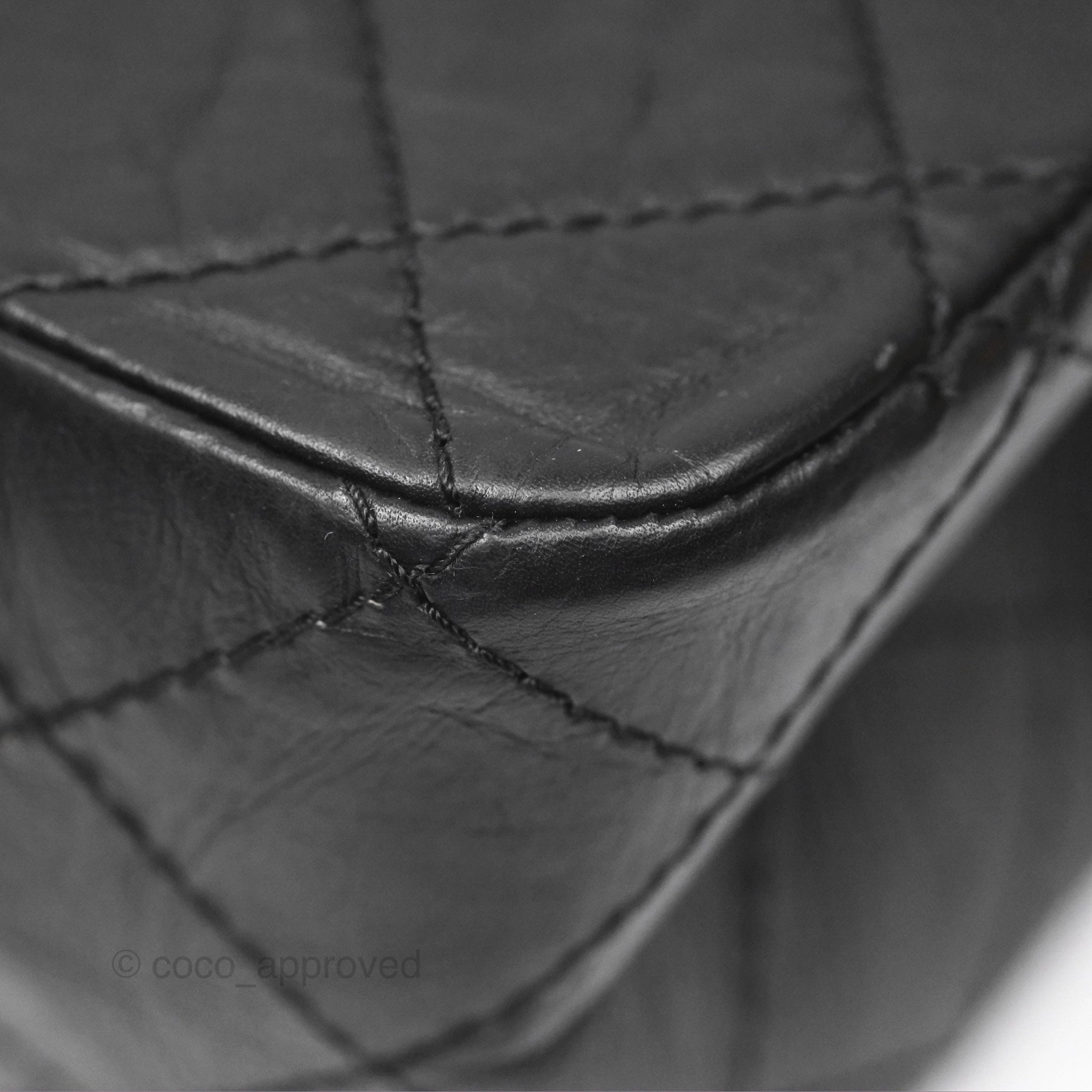 Chanel Reissue 227 Quilted Aged Calfskin Black Gold Hardware