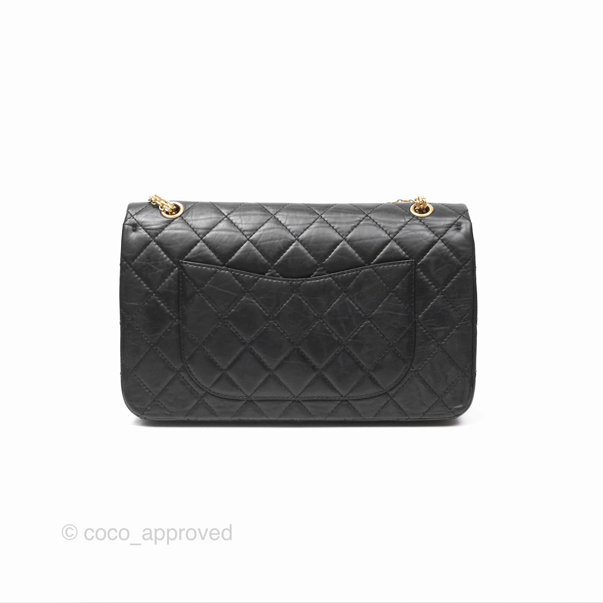 Chanel Reissue 227 Quilted Aged Calfskin Black Gold Hardware