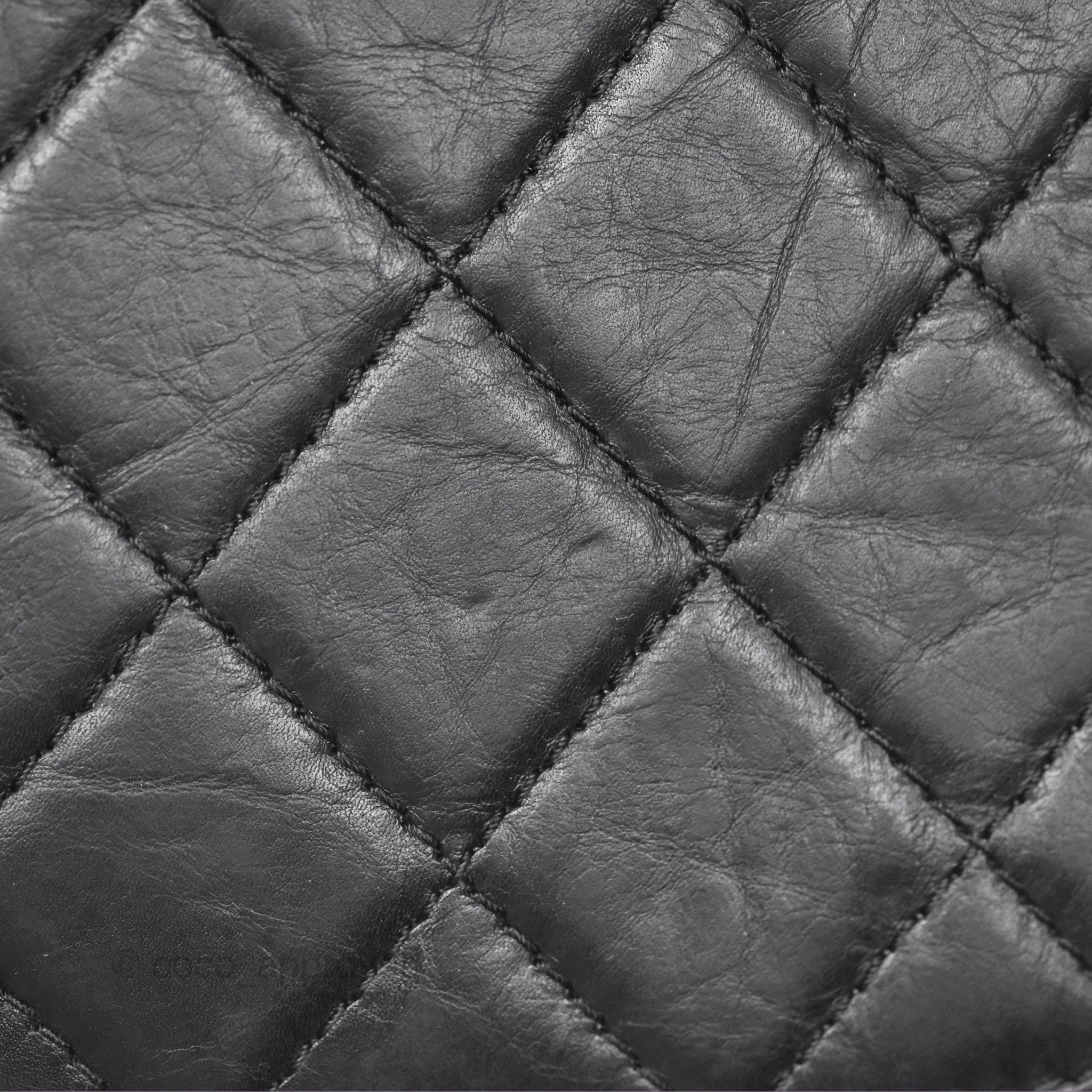 Chanel Reissue 227 Quilted Aged Calfskin Black Gold Hardware