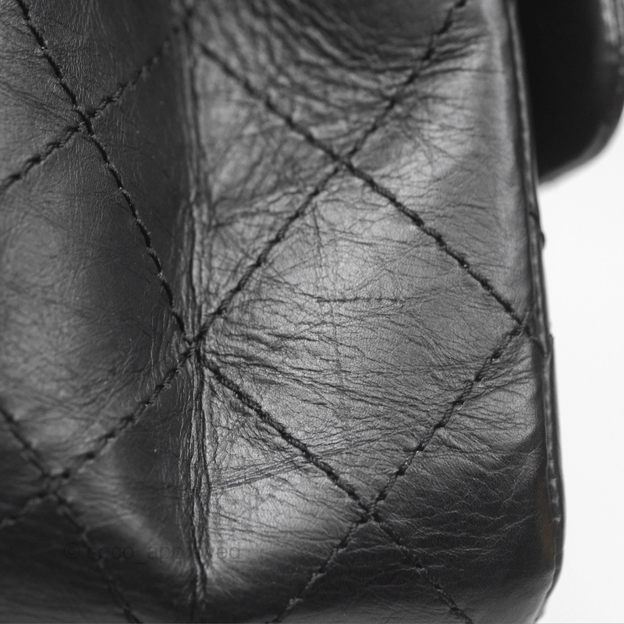 Chanel Reissue 227 Quilted Aged Calfskin Black Gold Hardware