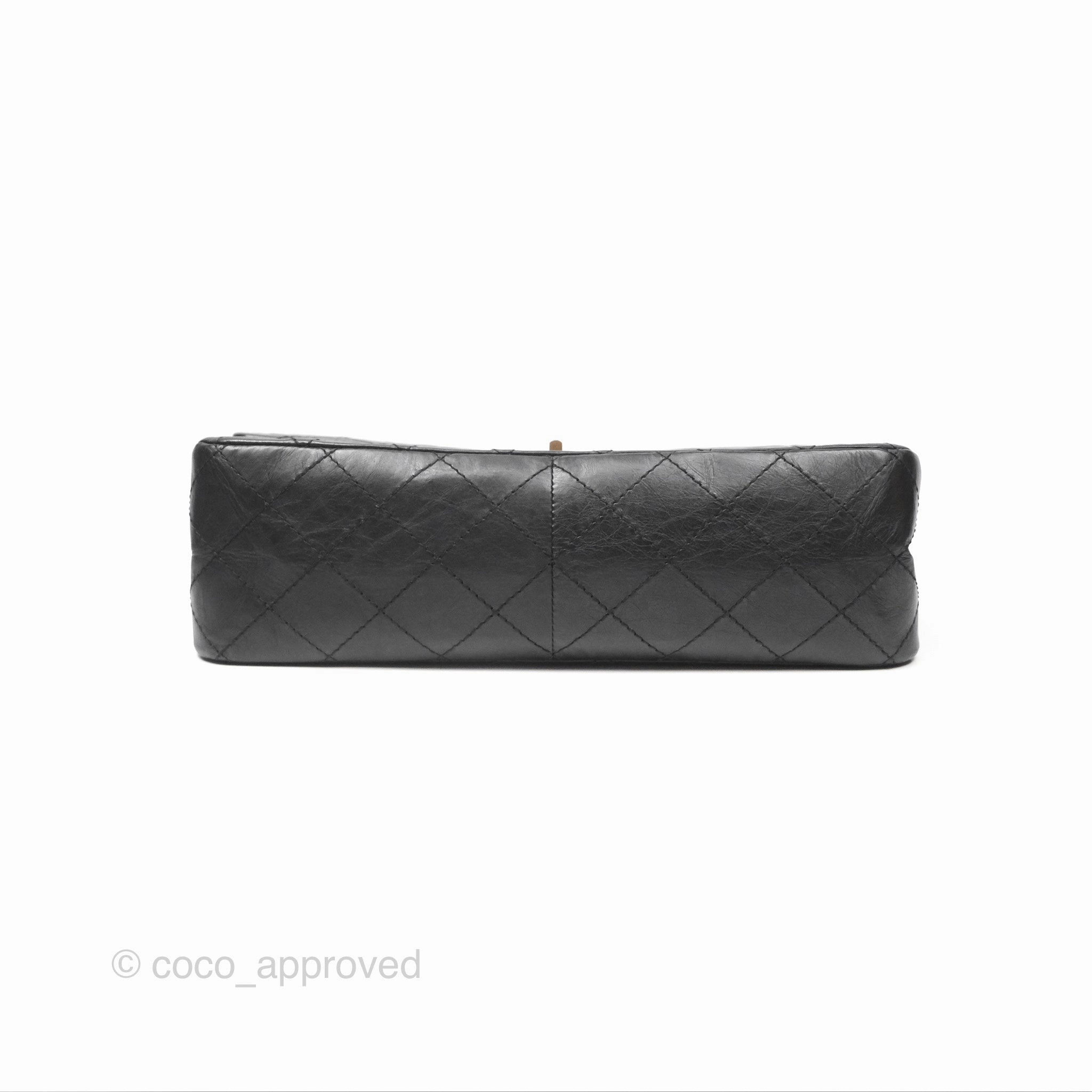 Chanel Reissue 227 Quilted Aged Calfskin Black Gold Hardware